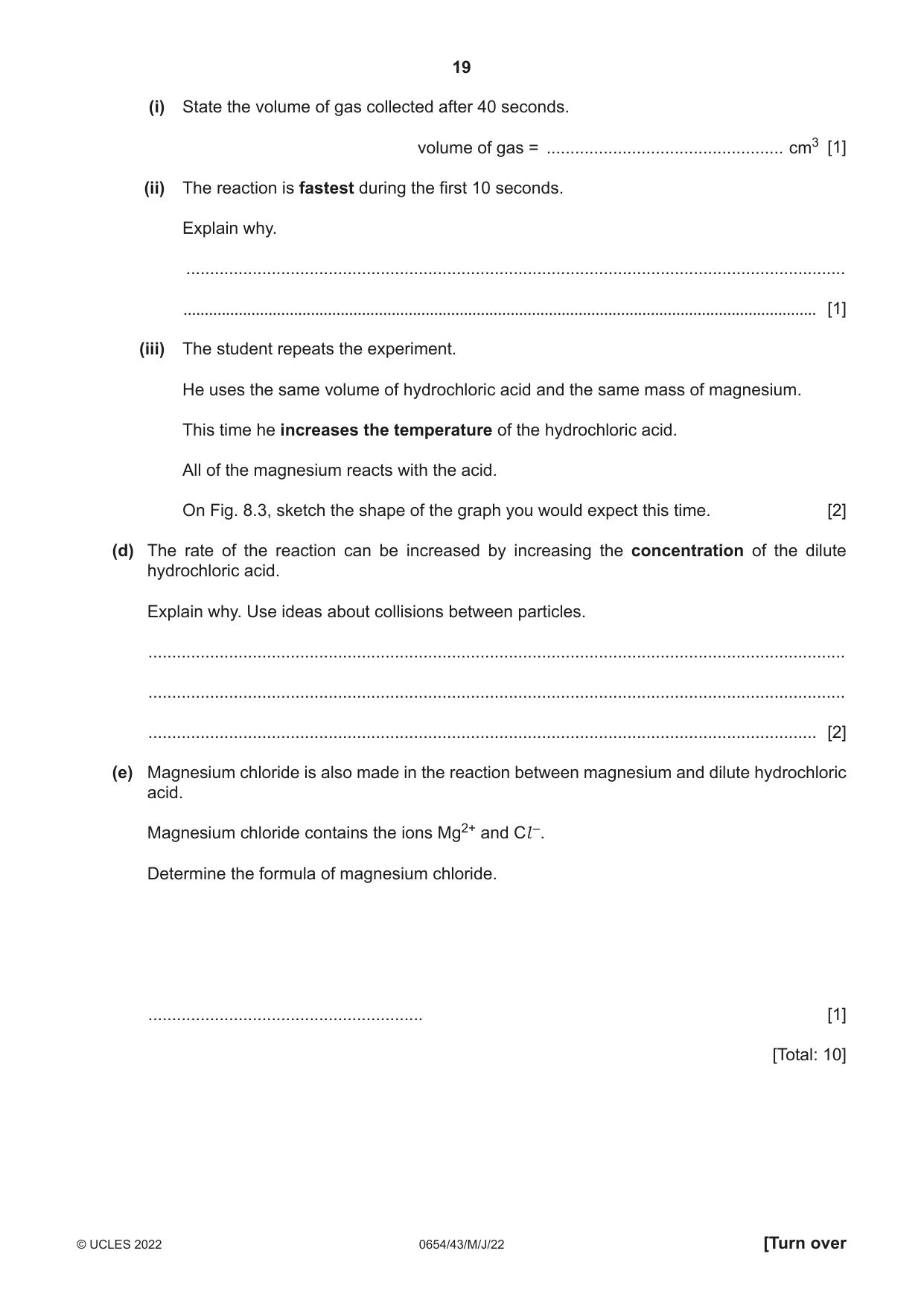Cambridge IGCSE Sciences - Co-ordinated (Double) 0654 2022 May/June Paper 4 · Variant 3 question paper, page 19 of 36