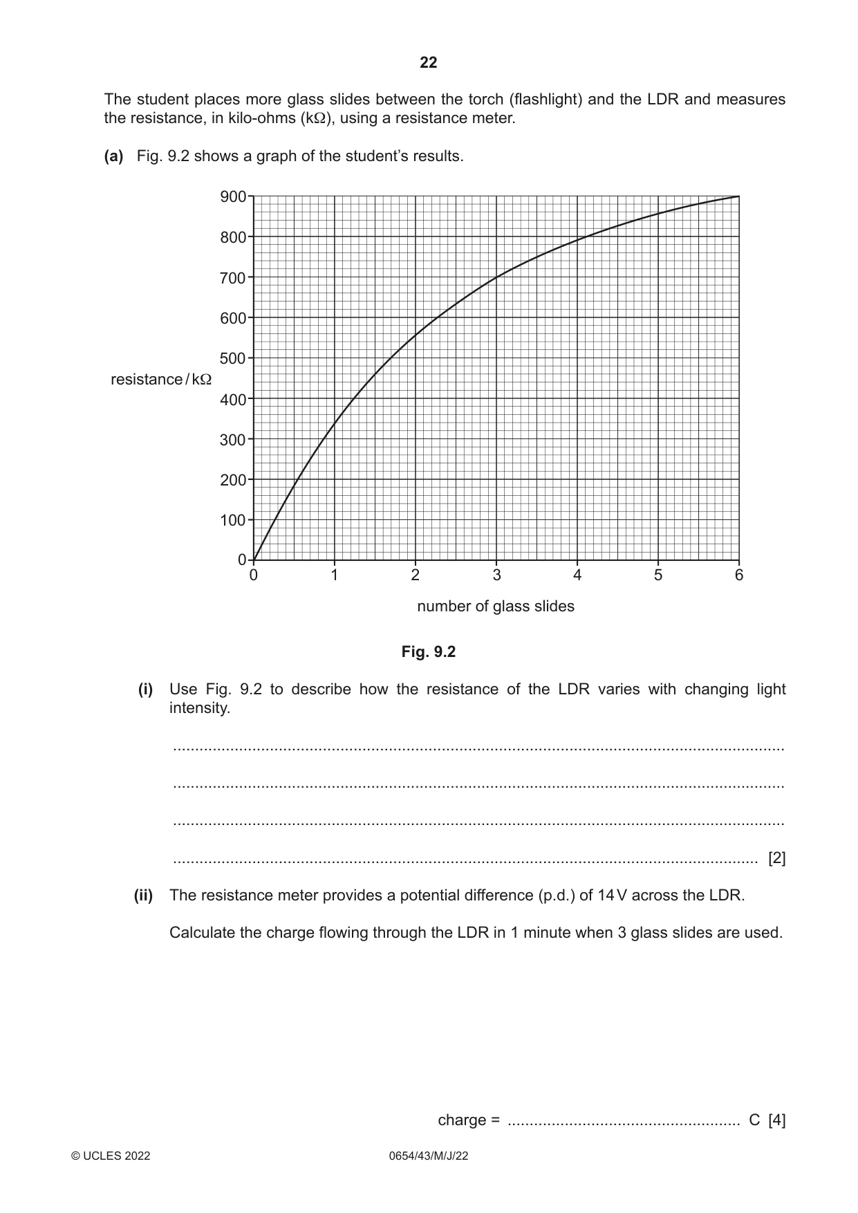 Cambridge IGCSE Sciences - Co-ordinated (Double) 0654 2022 May/June Paper 4 · Variant 3 question paper, page 22 of 36