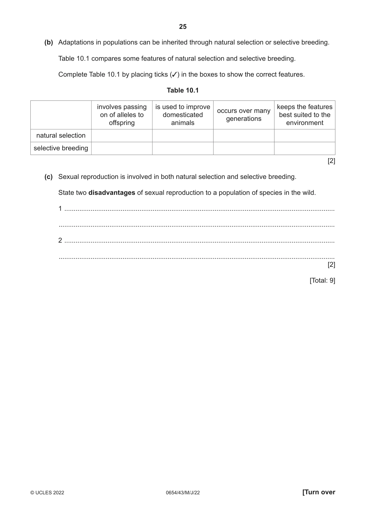Cambridge IGCSE Sciences - Co-ordinated (Double) 0654 2022 May/June Paper 4 · Variant 3 question paper, page 25 of 36
