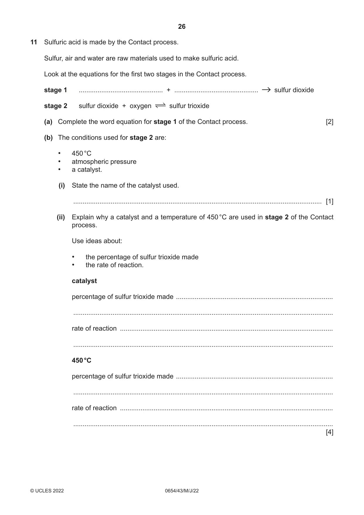 Cambridge IGCSE Sciences - Co-ordinated (Double) 0654 2022 May/June Paper 4 · Variant 3 question paper, page 26 of 36