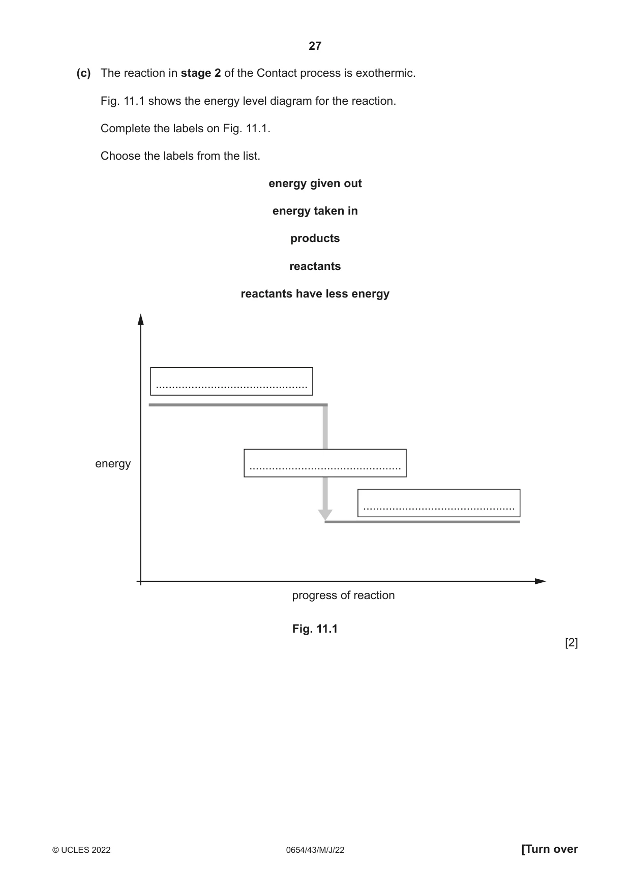 Cambridge IGCSE Sciences - Co-ordinated (Double) 0654 2022 May/June Paper 4 · Variant 3 question paper, page 27 of 36