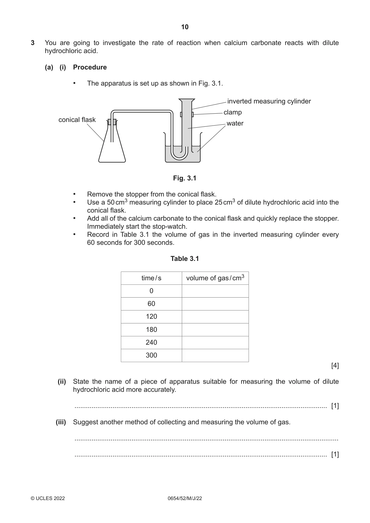 Cambridge IGCSE Sciences - Co-ordinated (Double) 0654 2022 May/June Paper 5 · Variant 2 question paper, page 10 of 20