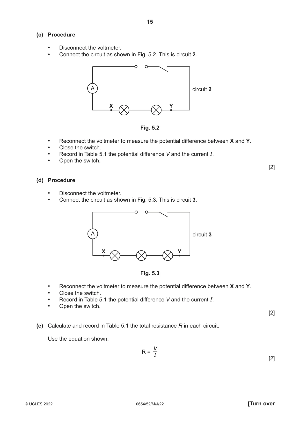 Cambridge IGCSE Sciences - Co-ordinated (Double) 0654 2022 May/June Paper 5 · Variant 2 question paper, page 15 of 20