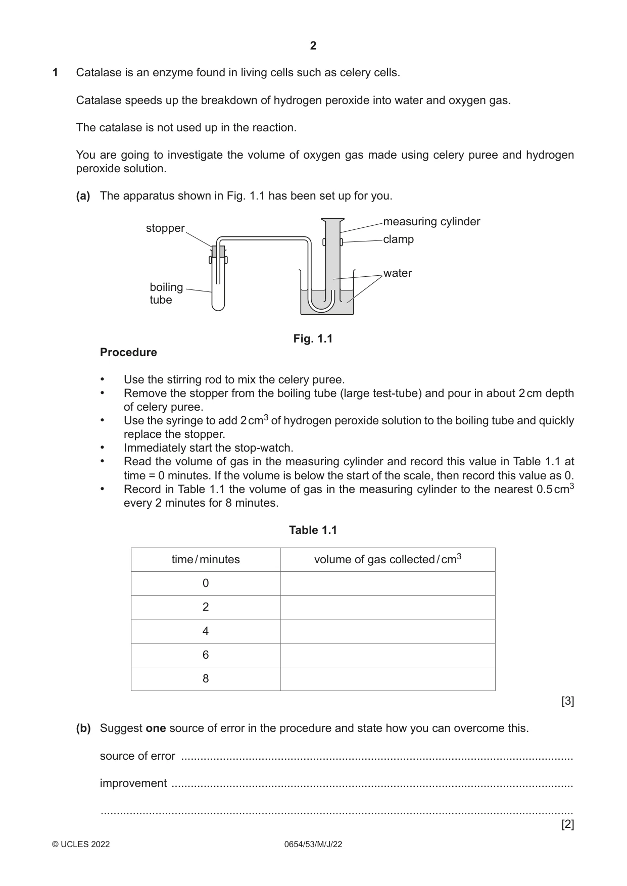 Cambridge IGCSE Sciences - Co-ordinated (Double) 0654 2022 May/June Paper 5 · Variant 3 question paper, page 2 of 20