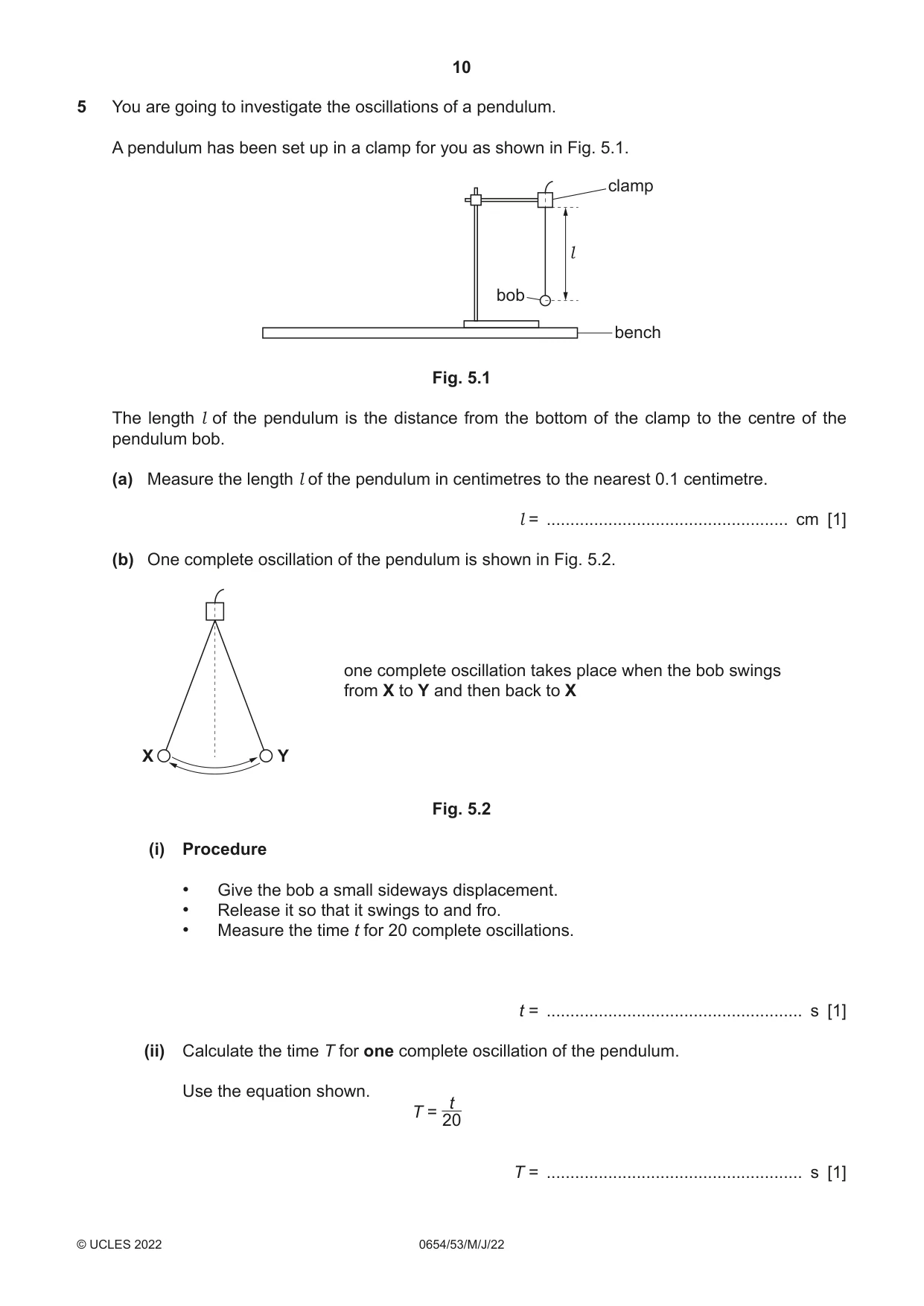 Cambridge IGCSE Sciences - Co-ordinated (Double) 0654 2022 May/June Paper 5 · Variant 3 question paper, page 10 of 20
