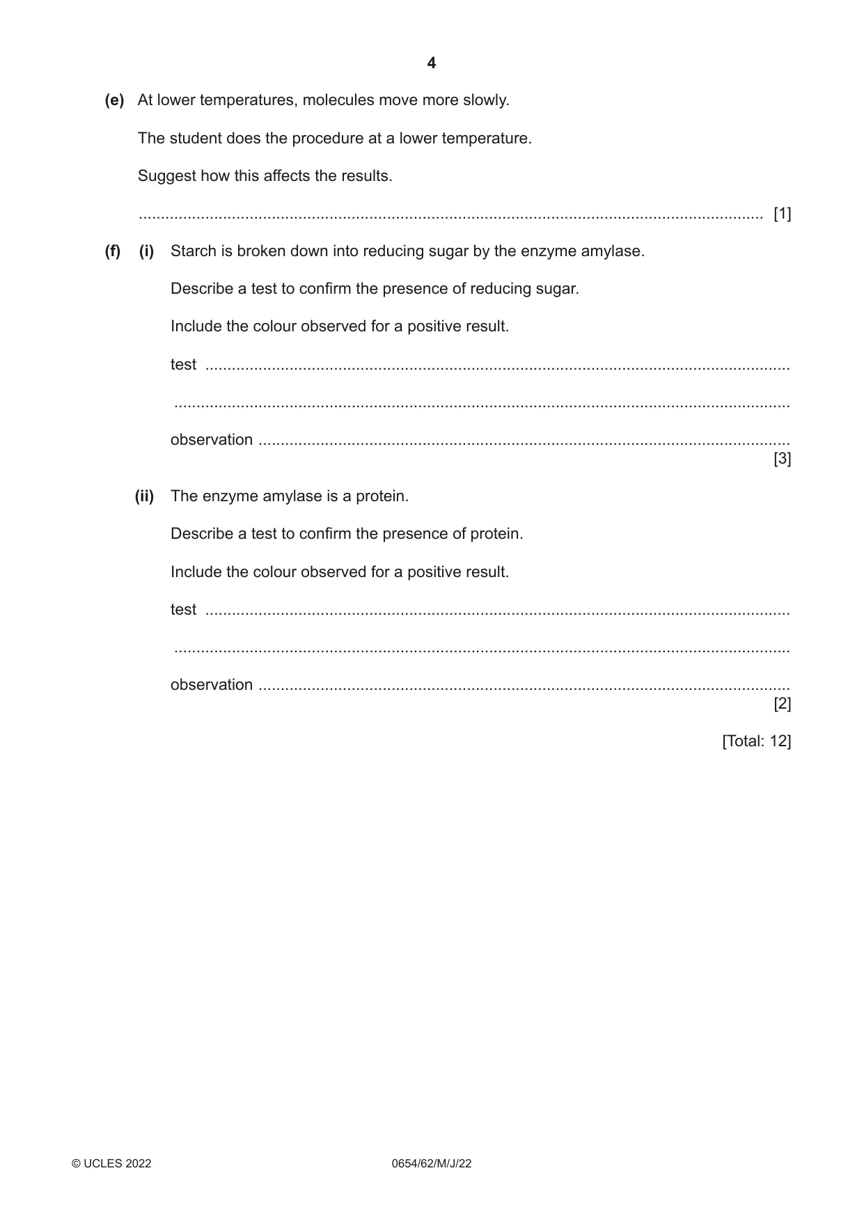 Cambridge IGCSE Sciences - Co-ordinated (Double) 0654 2022 May/June Paper 6 · Variant 2 question paper, page 4 of 20