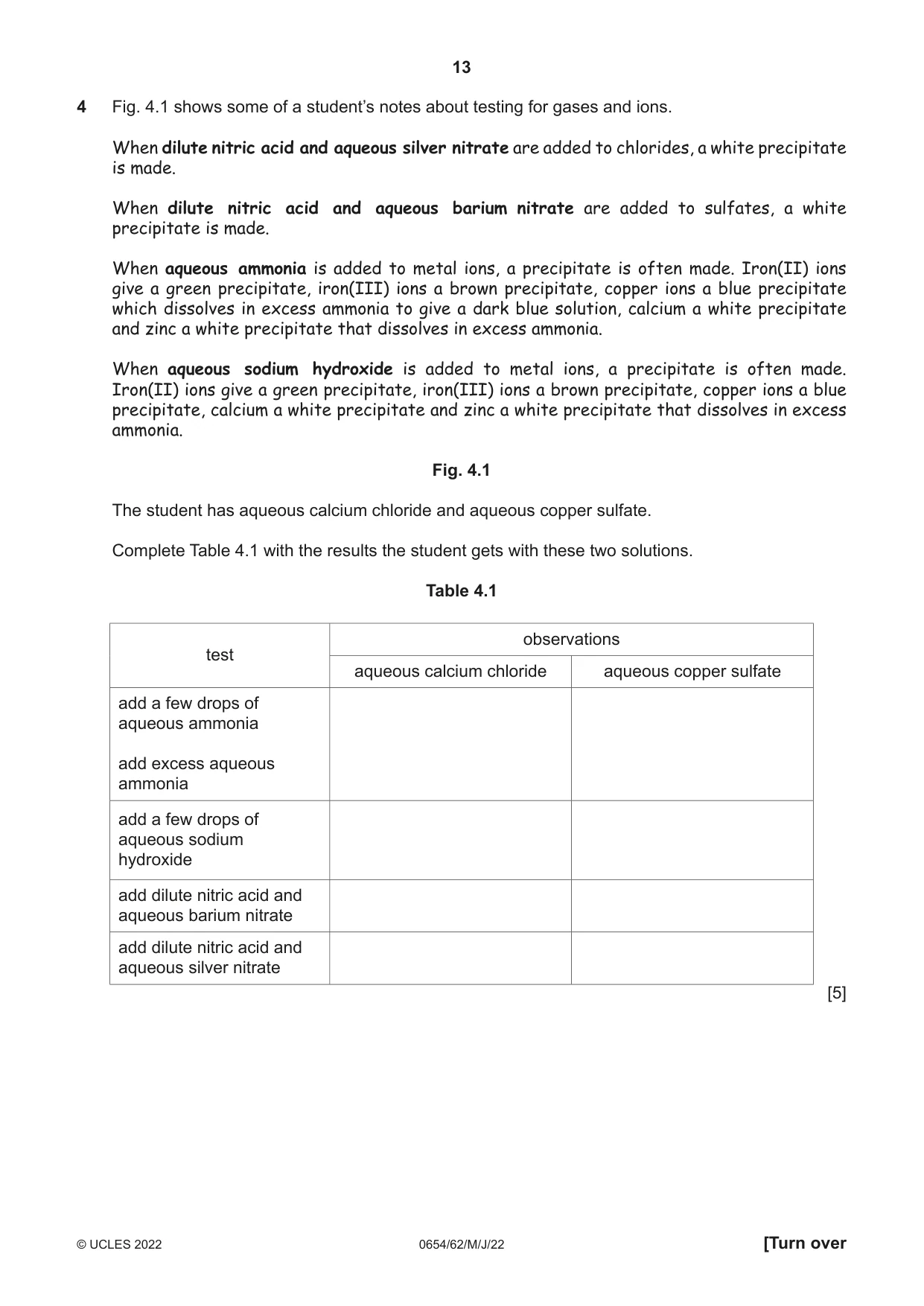 Cambridge IGCSE Sciences - Co-ordinated (Double) 0654 2022 May/June Paper 6 · Variant 2 question paper, page 13 of 20