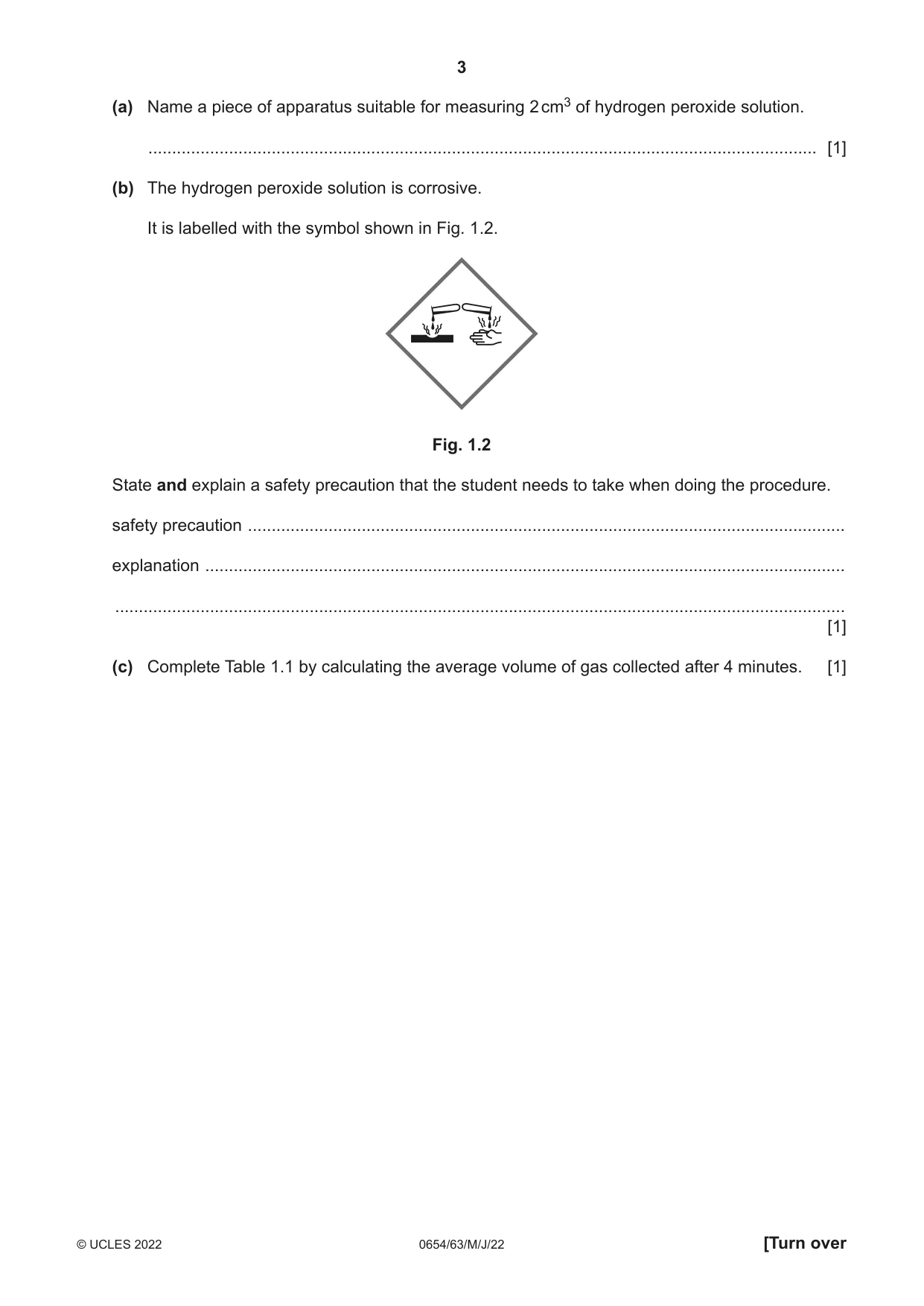 Cambridge IGCSE Sciences - Co-ordinated (Double) 0654 2022 May/June Paper 6 · Variant 3 question paper, page 3 of 24