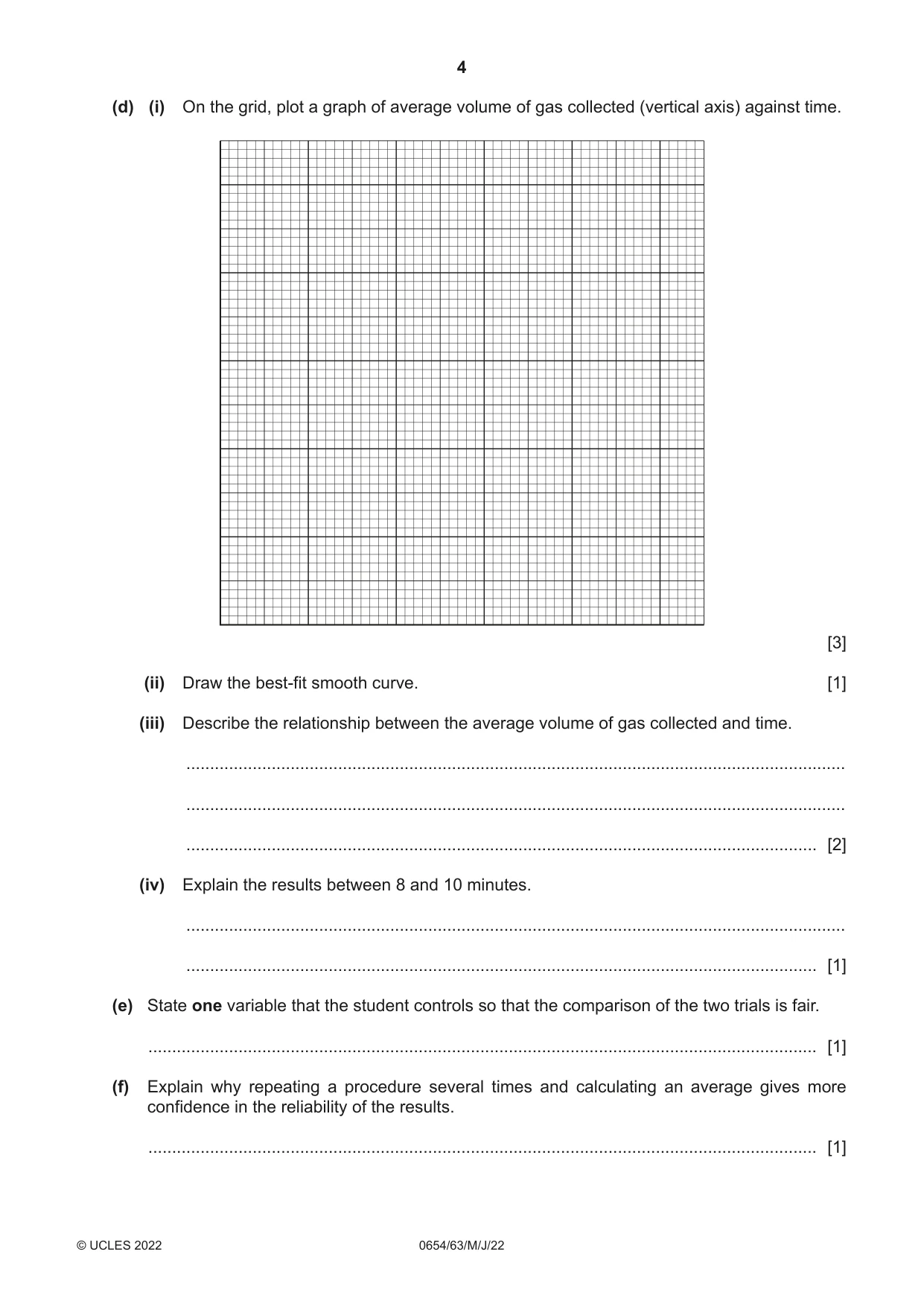 Cambridge IGCSE Sciences - Co-ordinated (Double) 0654 2022 May/June Paper 6 · Variant 3 question paper, page 4 of 24