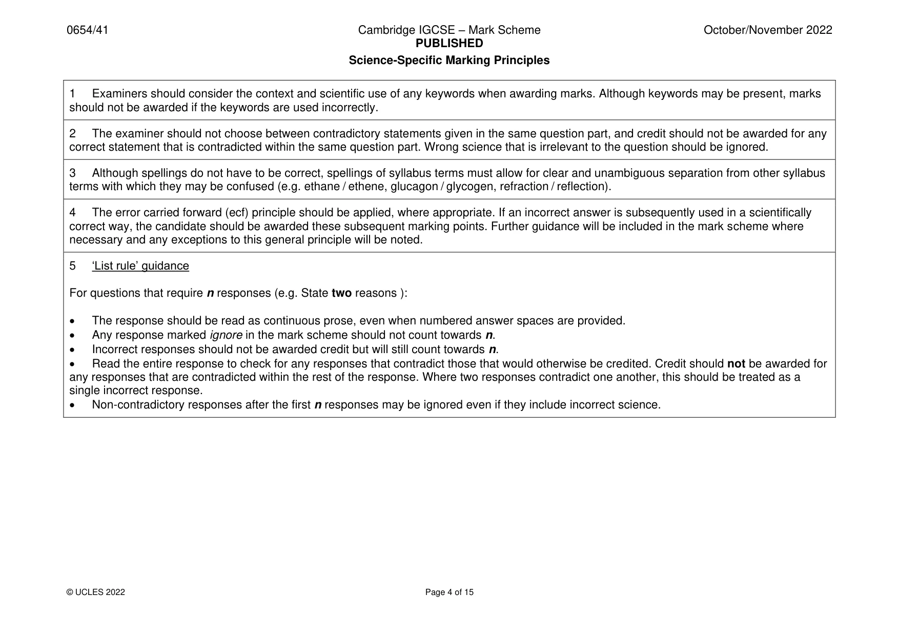 Mark scheme, page 4 of 15