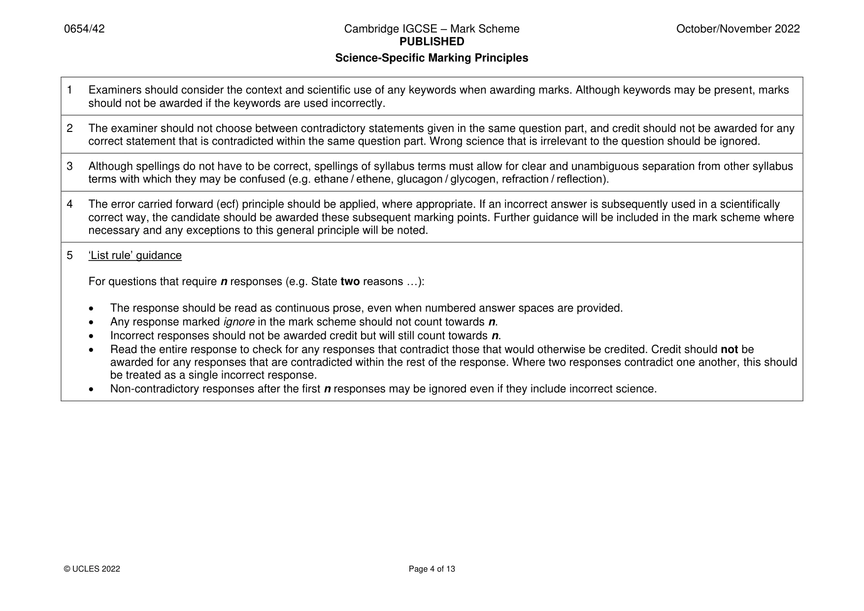 Mark scheme, page 4 of 13