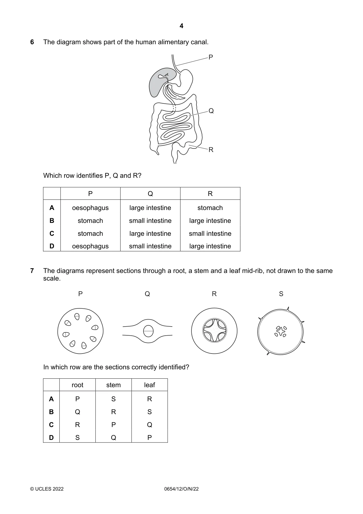 Cambridge IGCSE Sciences - Co-ordinated (Double) 0654 2022 Oct/Nov Paper 1 · Variant 2 question paper, page 4 of 16