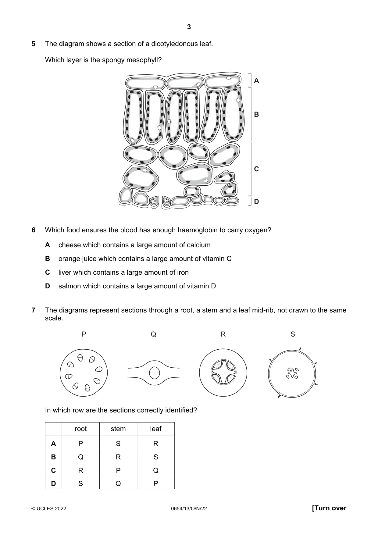 Cambridge IGCSE Sciences - Co-ordinated (Double) 0654 2022 Oct/Nov Paper 1 · Variant 3 question paper, page 3 of 16