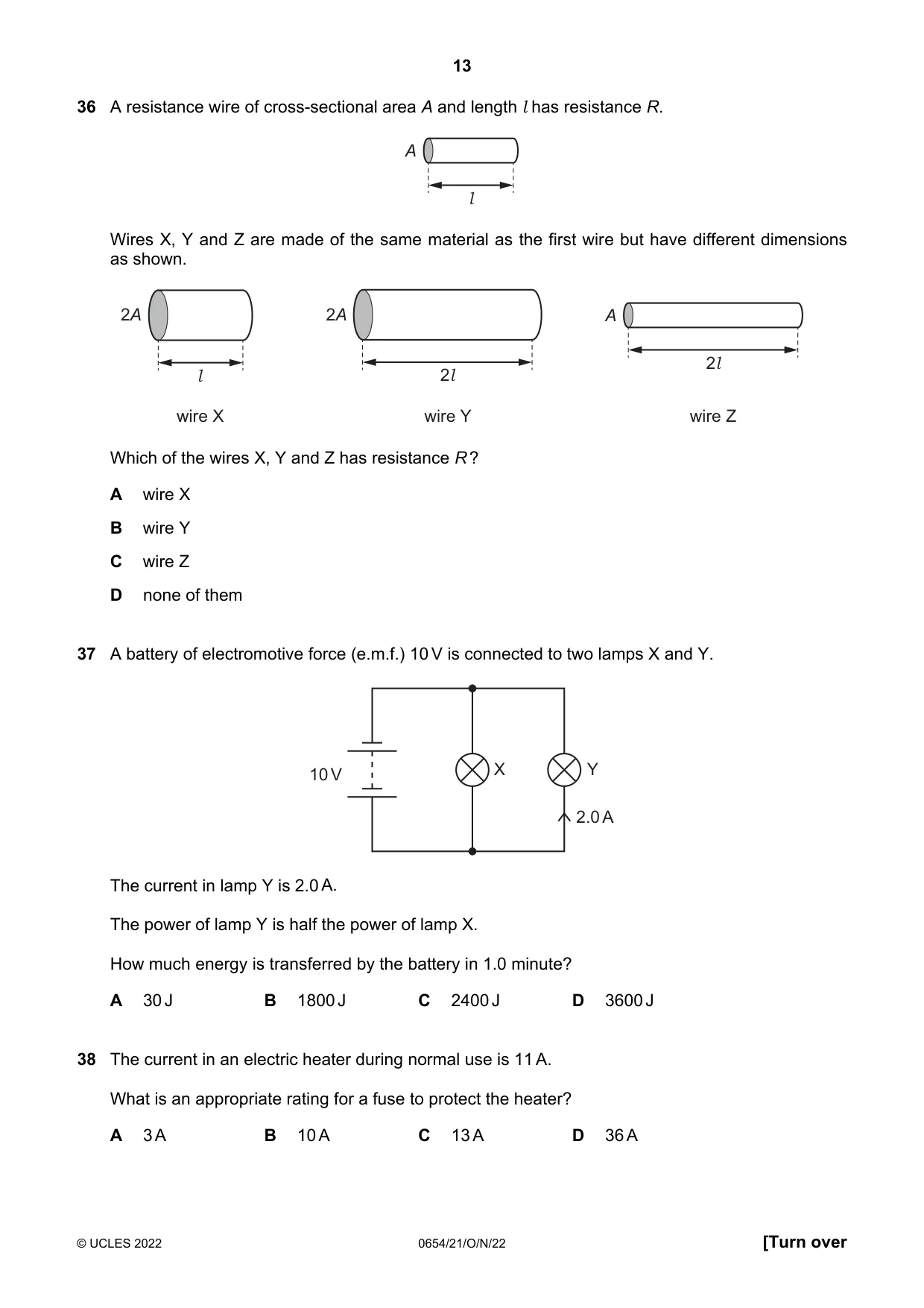 Cambridge IGCSE Sciences - Co-ordinated (Double) 0654 2022 Oct/Nov Paper 2 · Variant 1 question paper, page 13 of 16