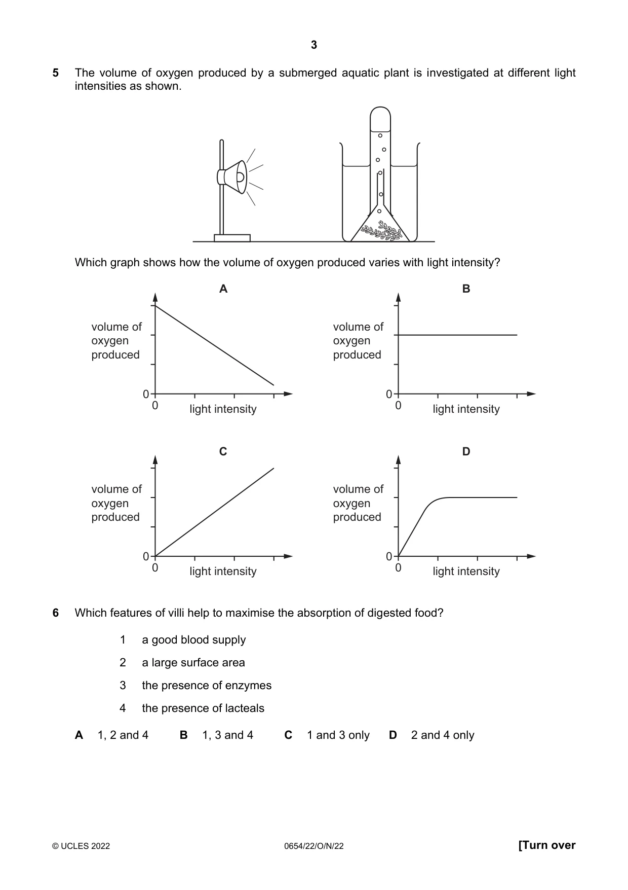 Cambridge IGCSE Sciences - Co-ordinated (Double) 0654 2022 Oct/Nov Paper 2 · Variant 2 question paper, page 3 of 16