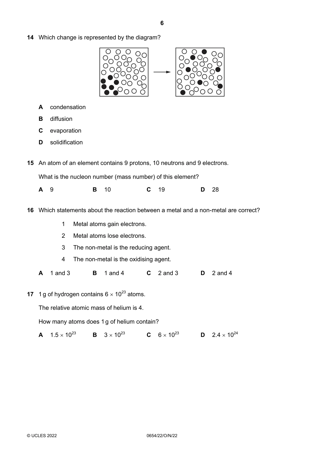 Cambridge IGCSE Sciences - Co-ordinated (Double) 0654 2022 Oct/Nov Paper 2 · Variant 2 question paper, page 6 of 16
