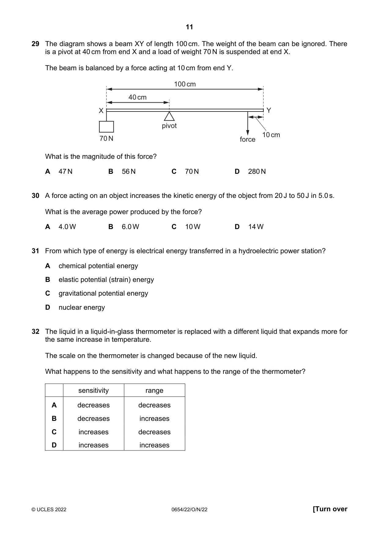 Cambridge IGCSE Sciences - Co-ordinated (Double) 0654 2022 Oct/Nov Paper 2 · Variant 2 question paper, page 11 of 16