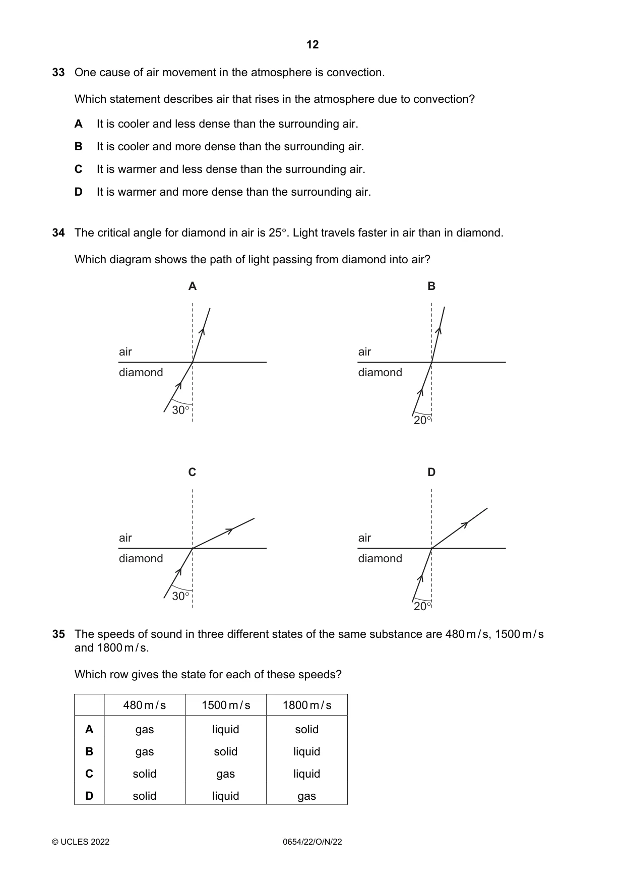 Cambridge IGCSE Sciences - Co-ordinated (Double) 0654 2022 Oct/Nov Paper 2 · Variant 2 question paper, page 12 of 16