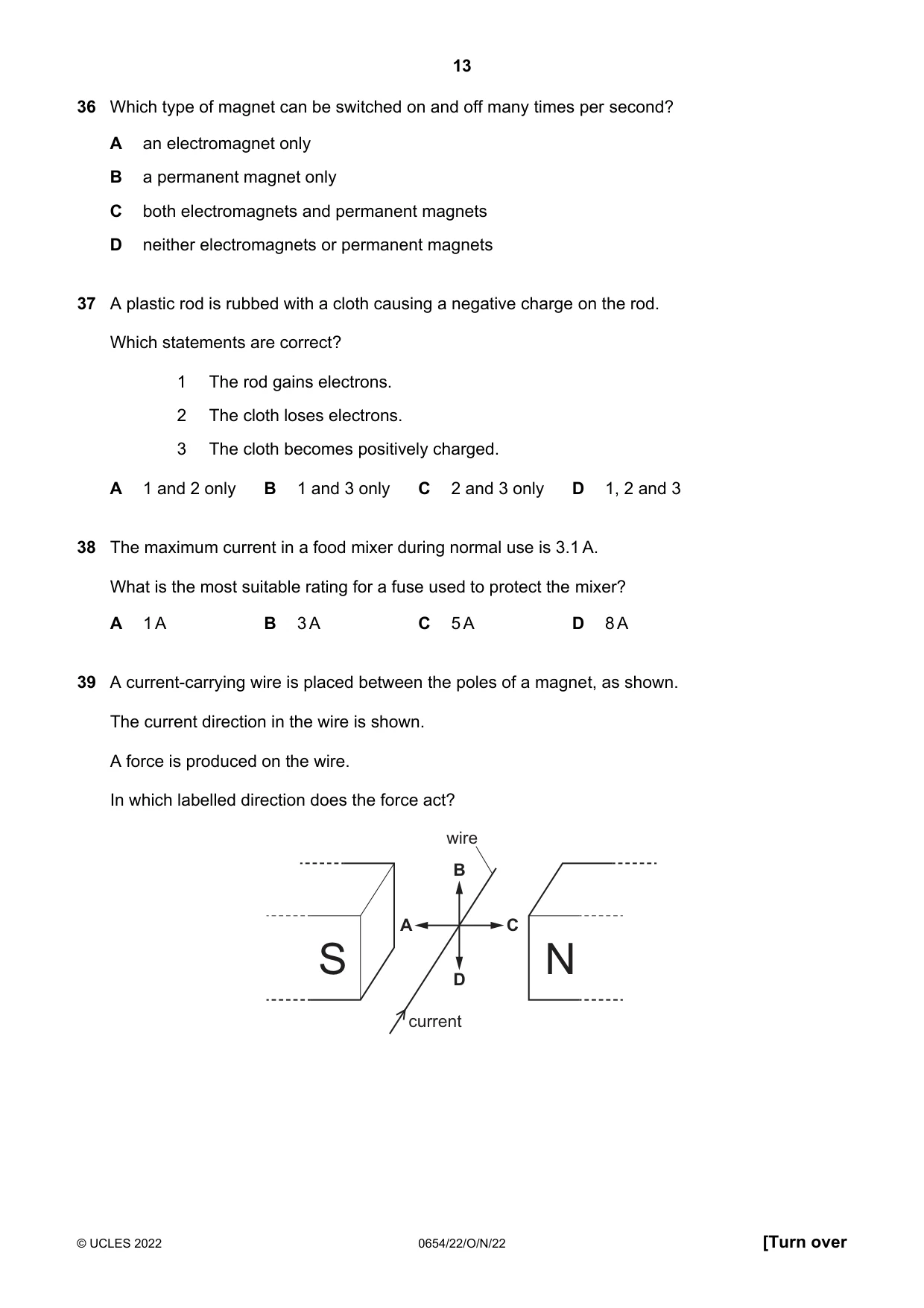 Cambridge IGCSE Sciences - Co-ordinated (Double) 0654 2022 Oct/Nov Paper 2 · Variant 2 question paper, page 13 of 16
