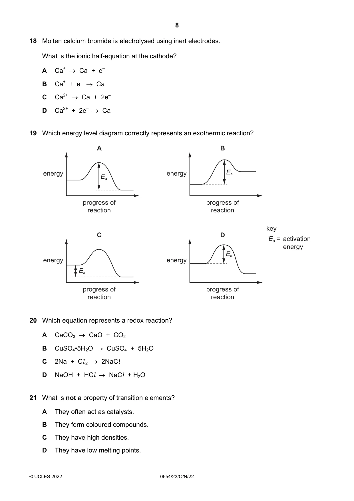 Cambridge IGCSE Sciences - Co-ordinated (Double) 0654 2022 Oct/Nov Paper 2 · Variant 3 question paper, page 8 of 16