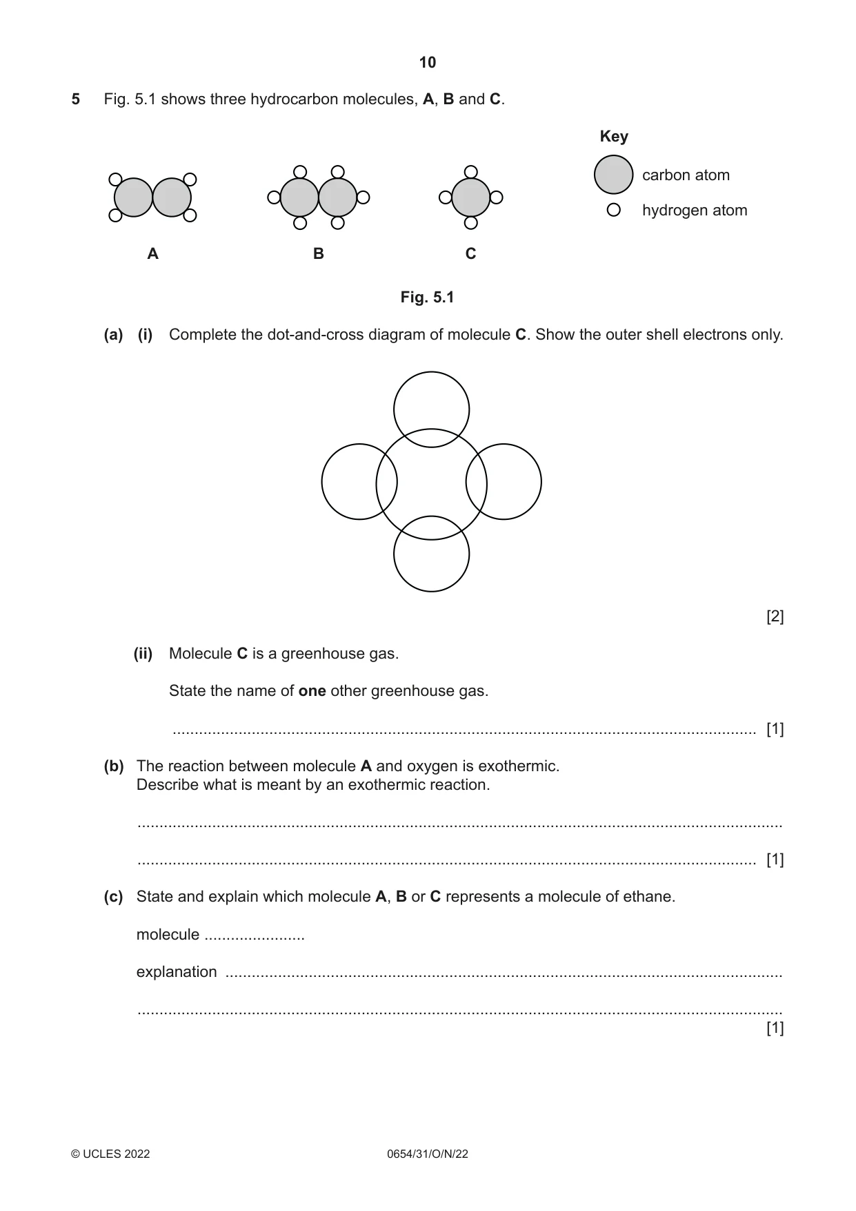 Cambridge IGCSE Sciences - Co-ordinated (Double) 0654 2022 Oct/Nov Paper 3 · Variant 1 question paper, page 10 of 28