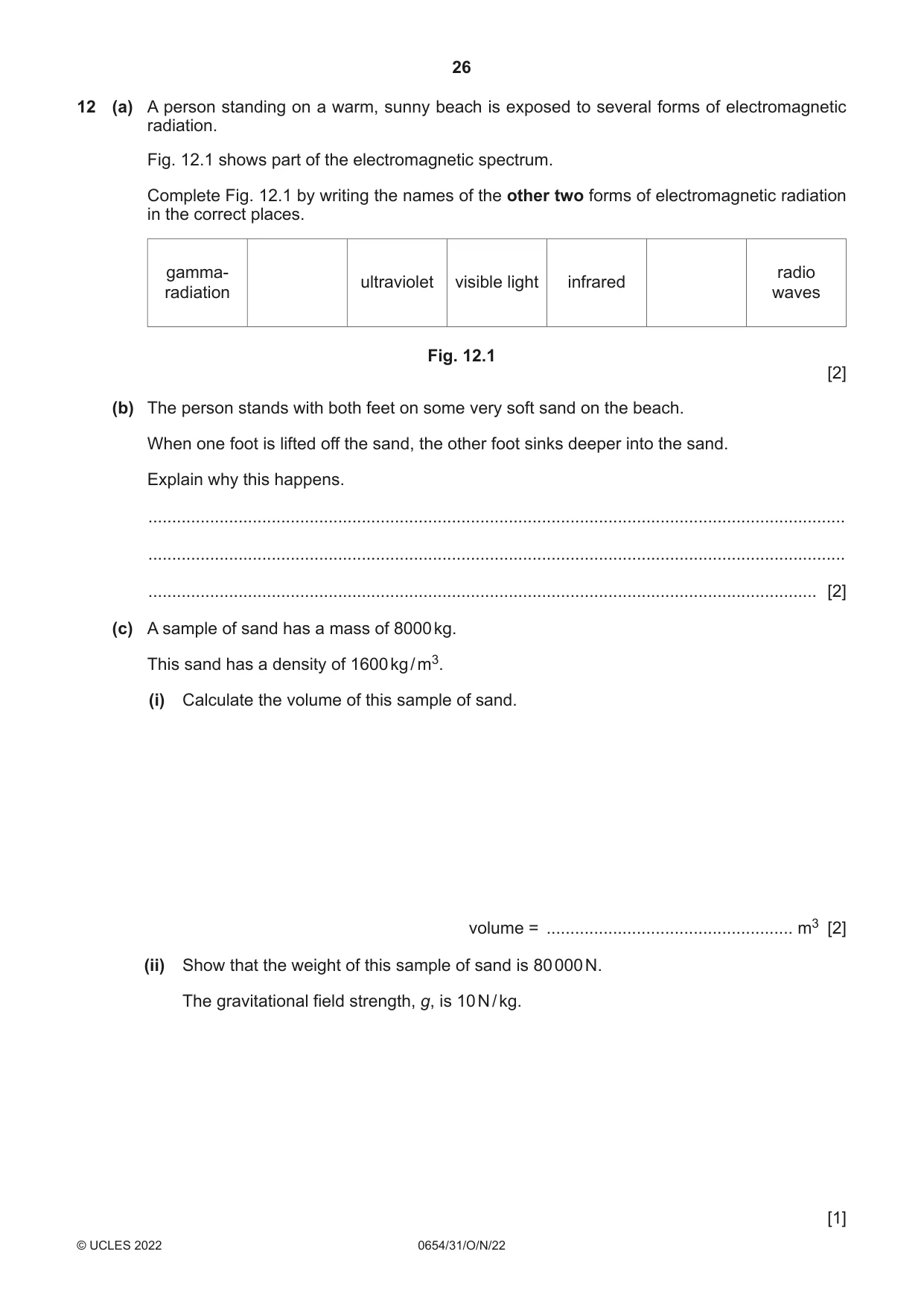 Cambridge IGCSE Sciences - Co-ordinated (Double) 0654 2022 Oct/Nov Paper 3 · Variant 1 question paper, page 26 of 28