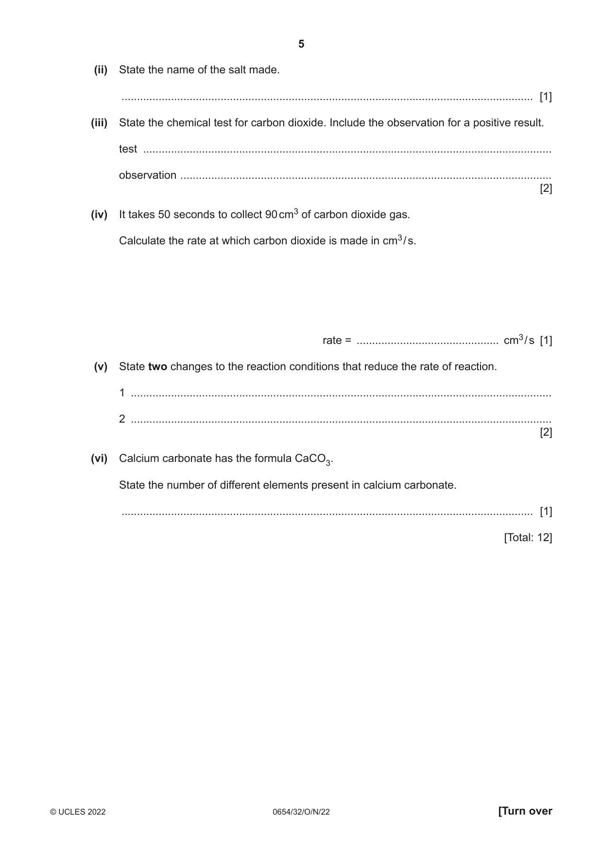 Cambridge IGCSE Sciences - Co-ordinated (Double) 0654 2022 Oct/Nov Paper 3 · Variant 2 question paper, page 5 of 28