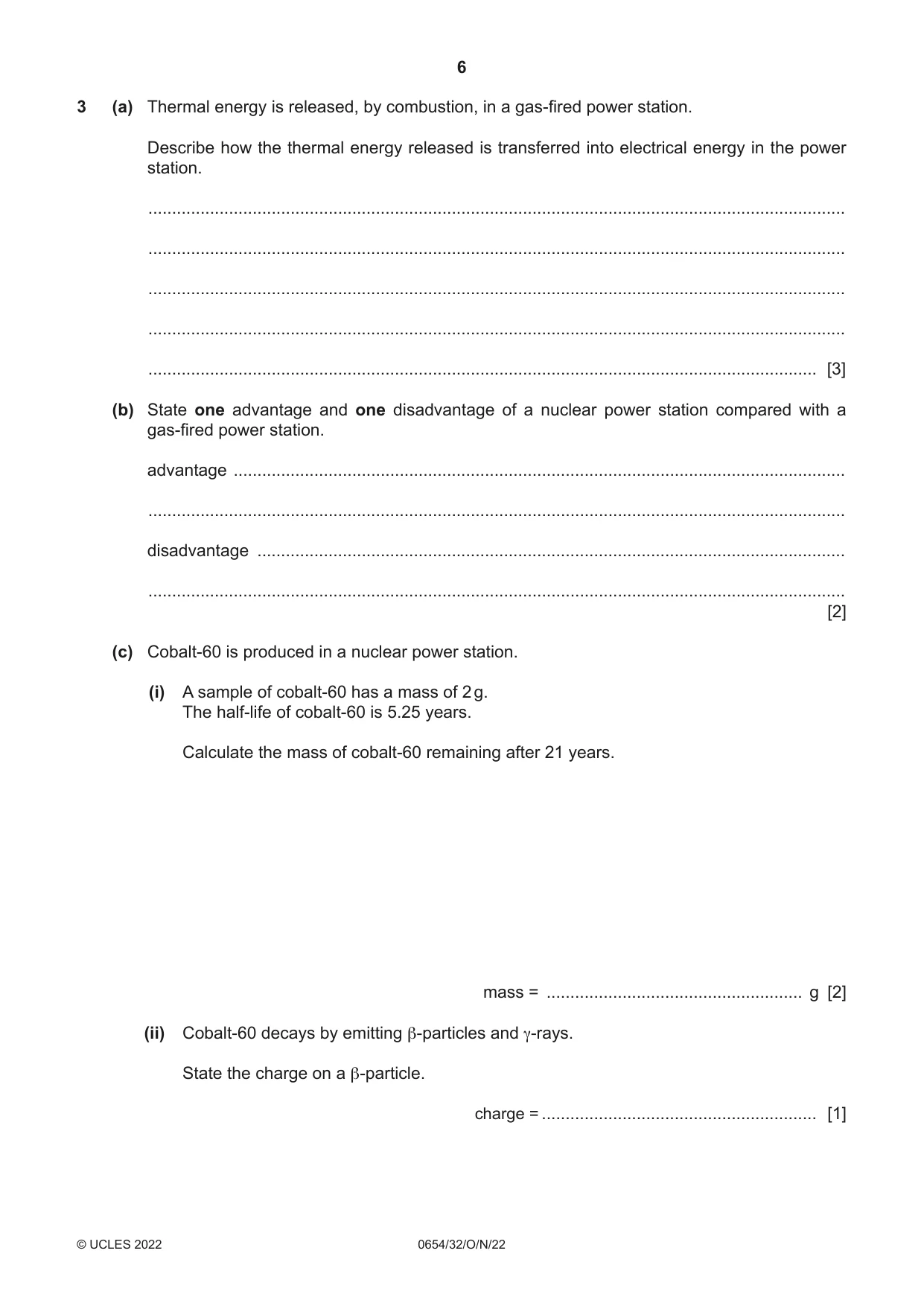 Cambridge IGCSE Sciences - Co-ordinated (Double) 0654 2022 Oct/Nov Paper 3 · Variant 2 question paper, page 6 of 28