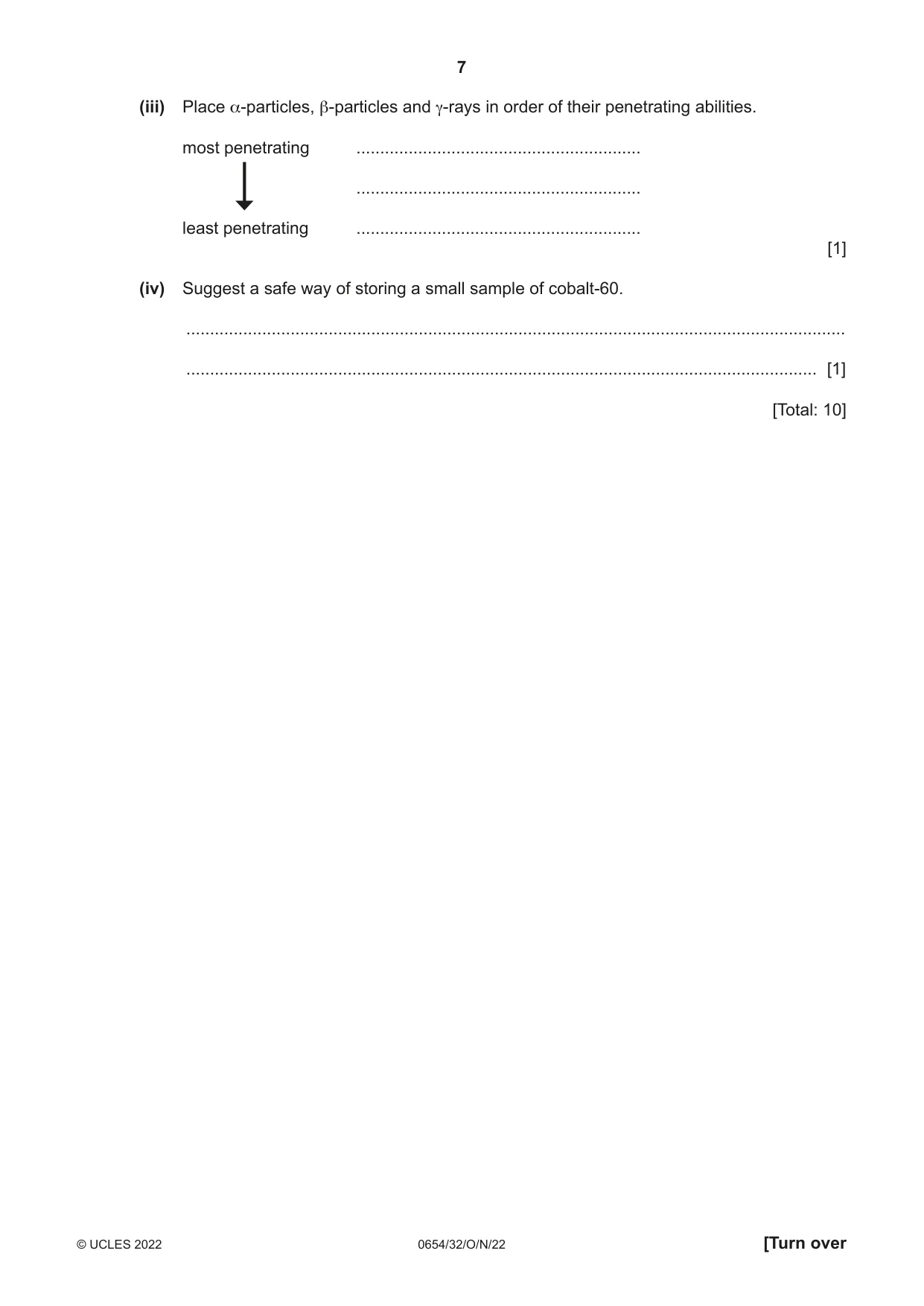 Cambridge IGCSE Sciences - Co-ordinated (Double) 0654 2022 Oct/Nov Paper 3 · Variant 2 question paper, page 7 of 28