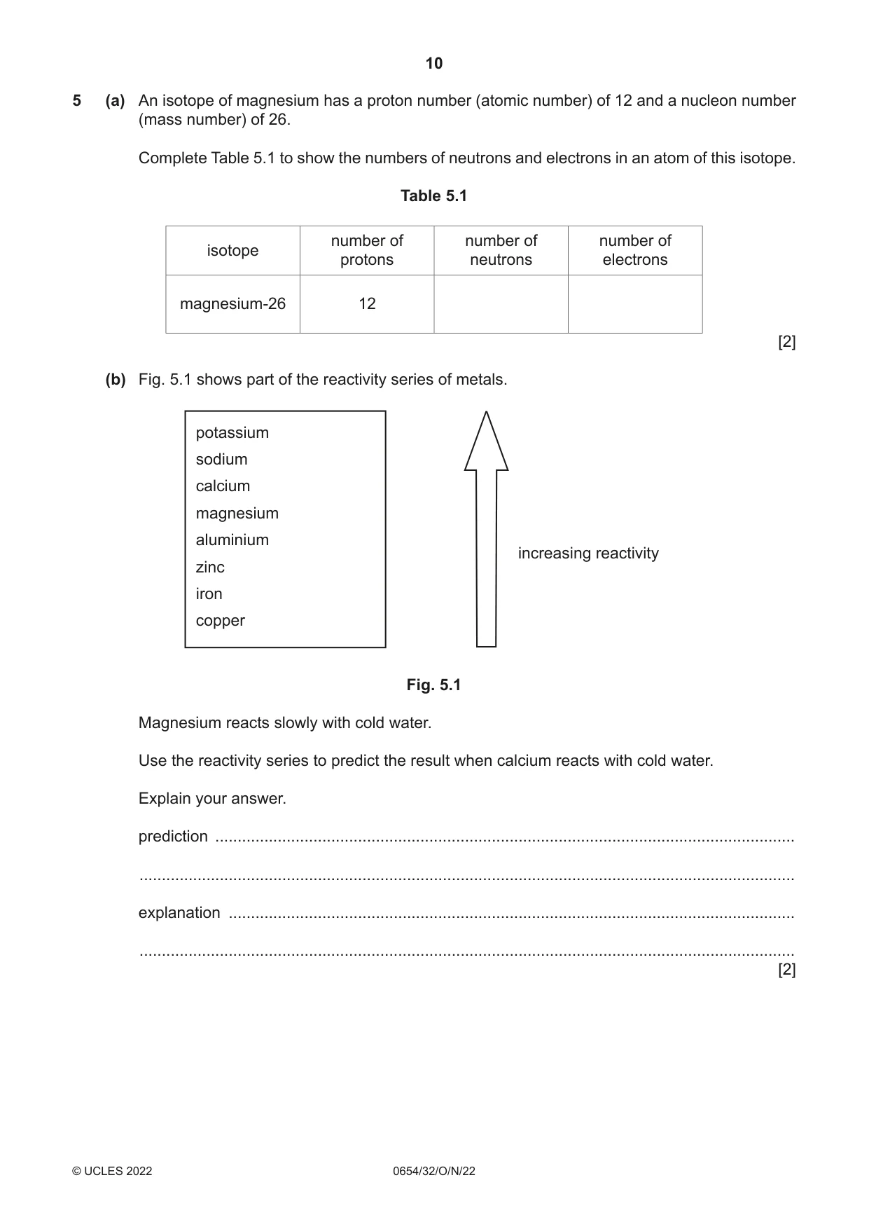 Cambridge IGCSE Sciences - Co-ordinated (Double) 0654 2022 Oct/Nov Paper 3 · Variant 2 question paper, page 10 of 28