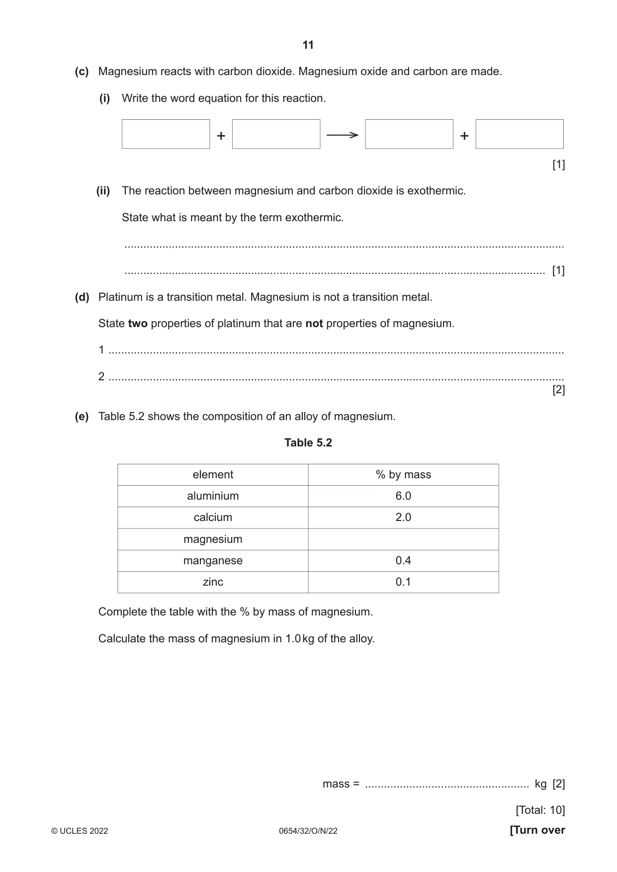 Cambridge IGCSE Sciences - Co-ordinated (Double) 0654 2022 Oct/Nov Paper 3 · Variant 2 question paper, page 11 of 28