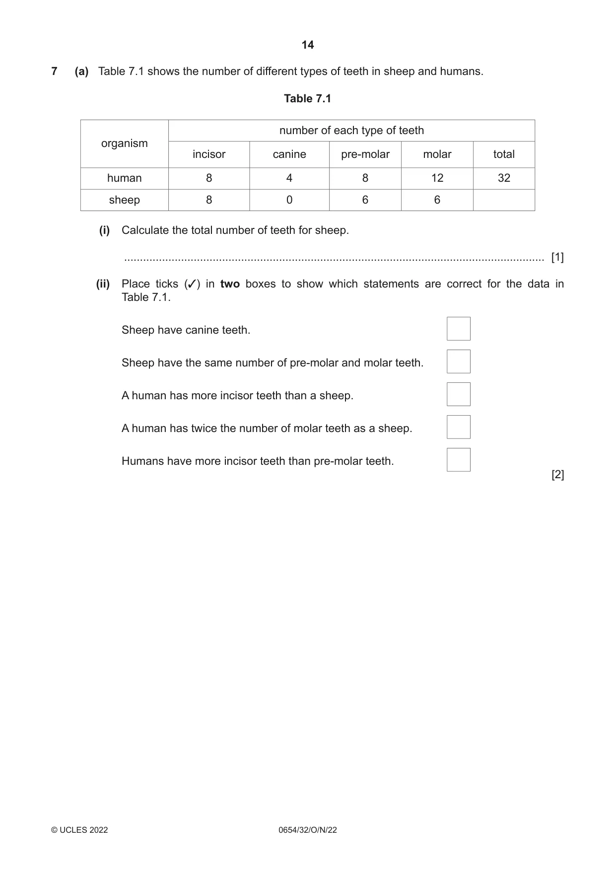 Cambridge IGCSE Sciences - Co-ordinated (Double) 0654 2022 Oct/Nov Paper 3 · Variant 2 question paper, page 14 of 28