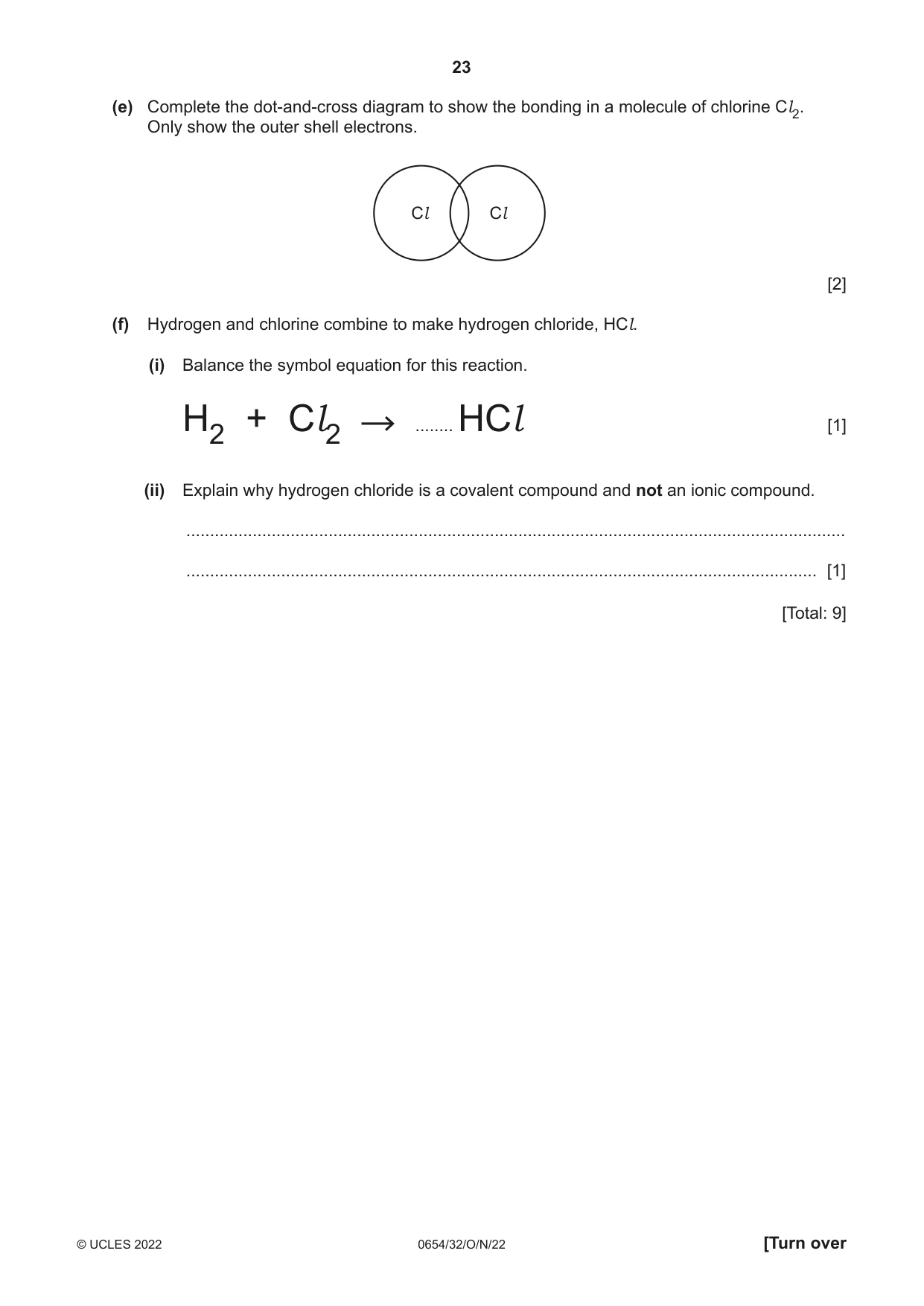 Cambridge IGCSE Sciences - Co-ordinated (Double) 0654 2022 Oct/Nov Paper 3 · Variant 2 question paper, page 23 of 28