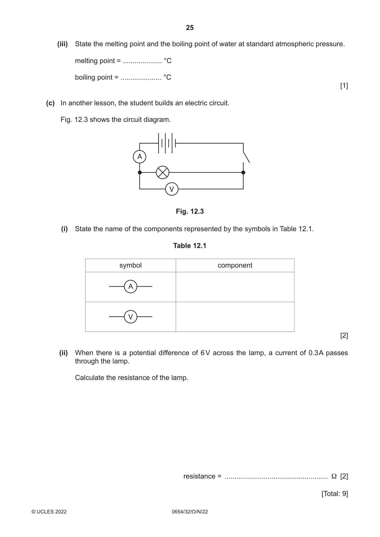 Cambridge IGCSE Sciences - Co-ordinated (Double) 0654 2022 Oct/Nov Paper 3 · Variant 2 question paper, page 25 of 28