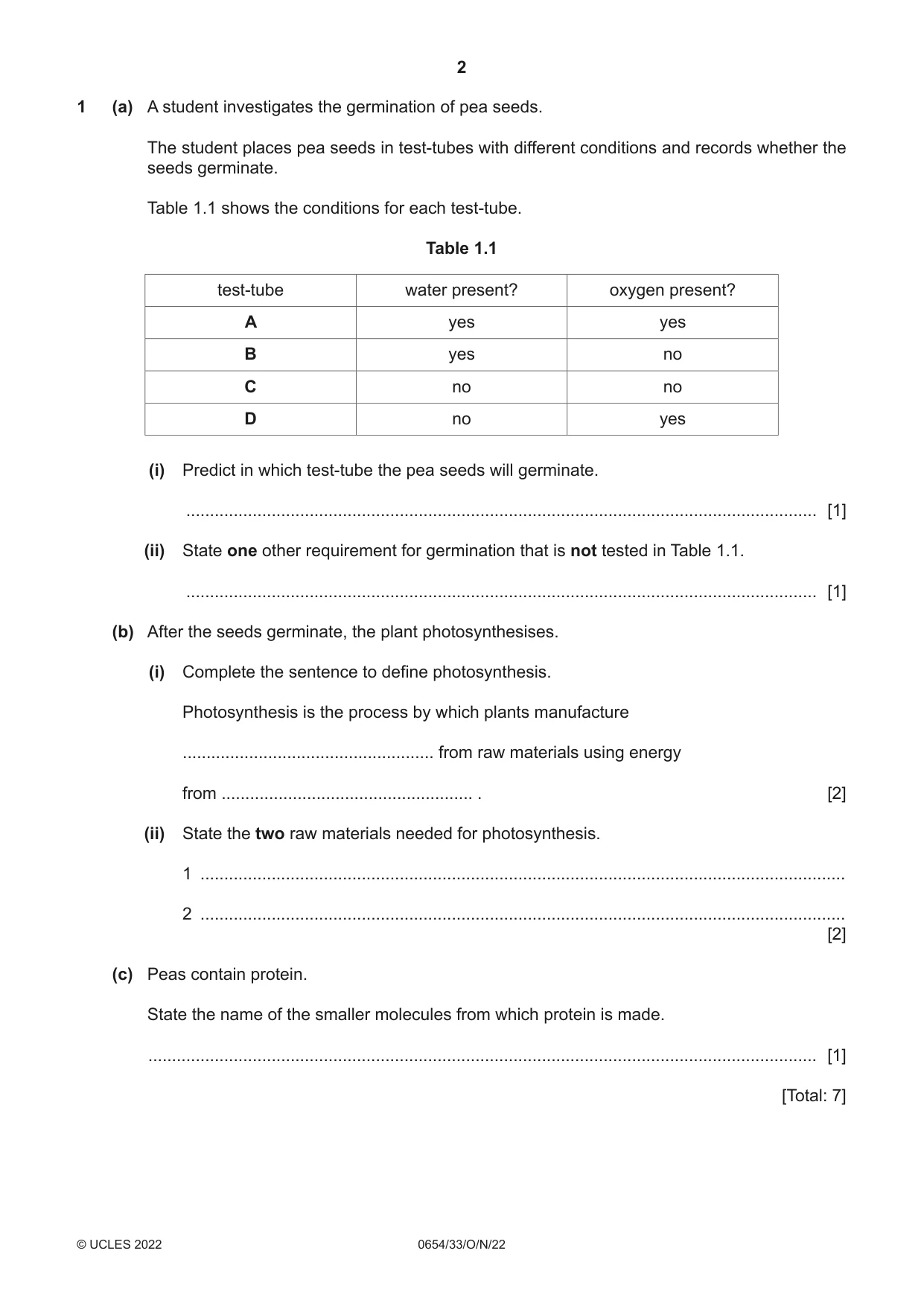 Cambridge IGCSE Sciences - Co-ordinated (Double) 0654 2022 Oct/Nov Paper 3 · Variant 3 question paper, page 2 of 28
