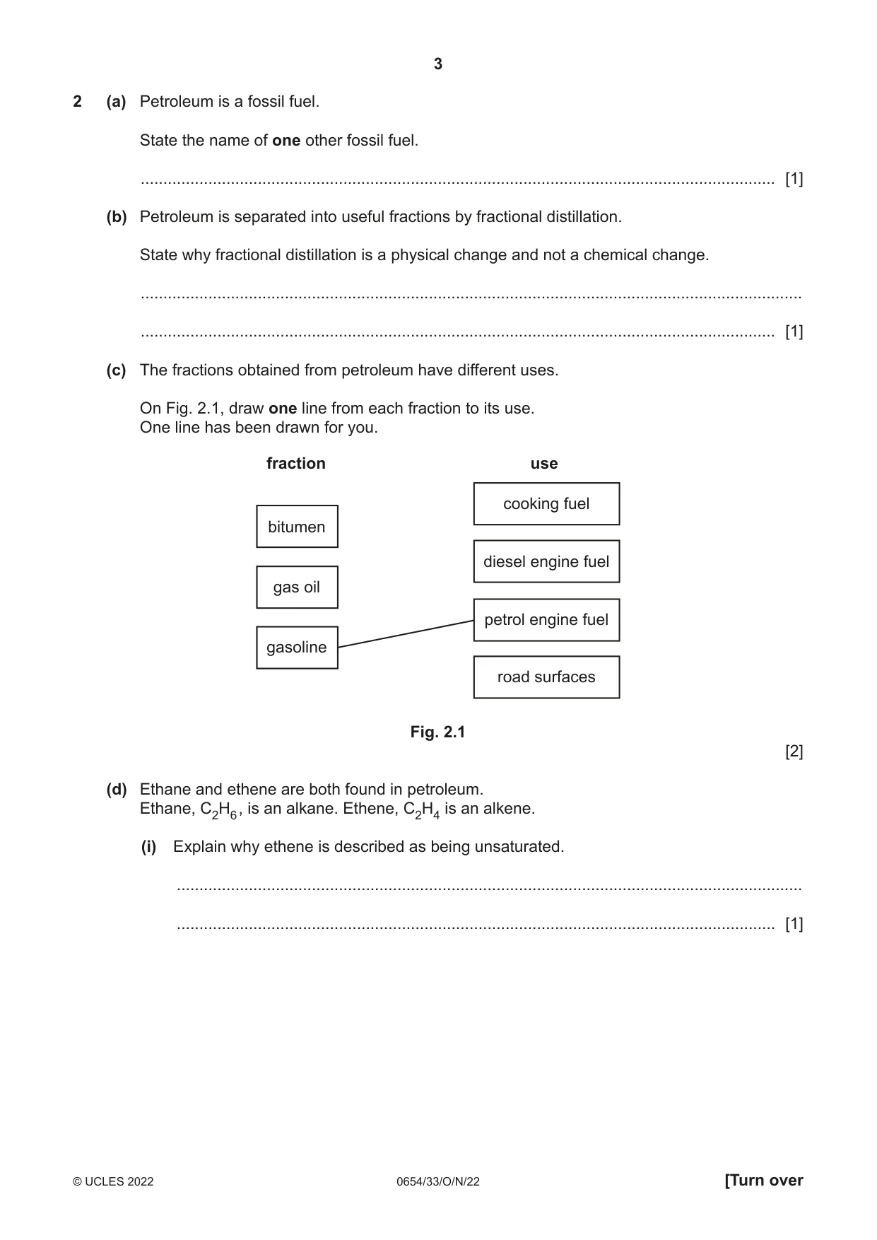 Cambridge IGCSE Sciences - Co-ordinated (Double) 0654 2022 Oct/Nov Paper 3 · Variant 3 question paper, page 3 of 28