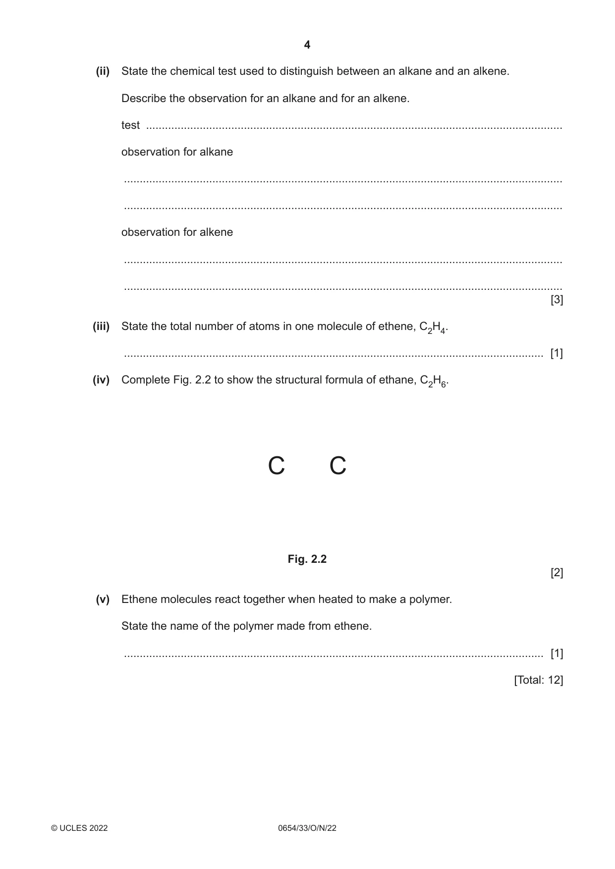Cambridge IGCSE Sciences - Co-ordinated (Double) 0654 2022 Oct/Nov Paper 3 · Variant 3 question paper, page 4 of 28