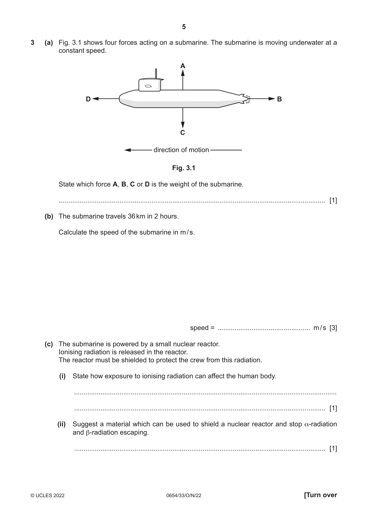 Cambridge IGCSE Sciences - Co-ordinated (Double) 0654 2022 Oct/Nov Paper 3 · Variant 3 question paper, page 5 of 28