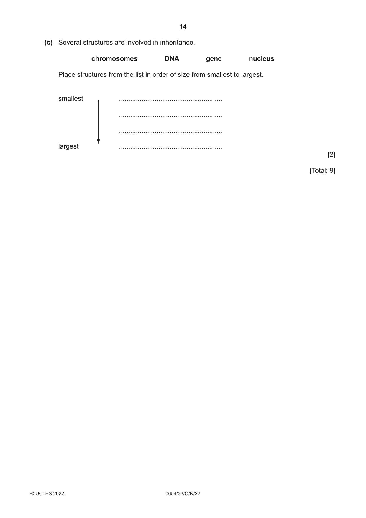 Cambridge IGCSE Sciences - Co-ordinated (Double) 0654 2022 Oct/Nov Paper 3 · Variant 3 question paper, page 14 of 28