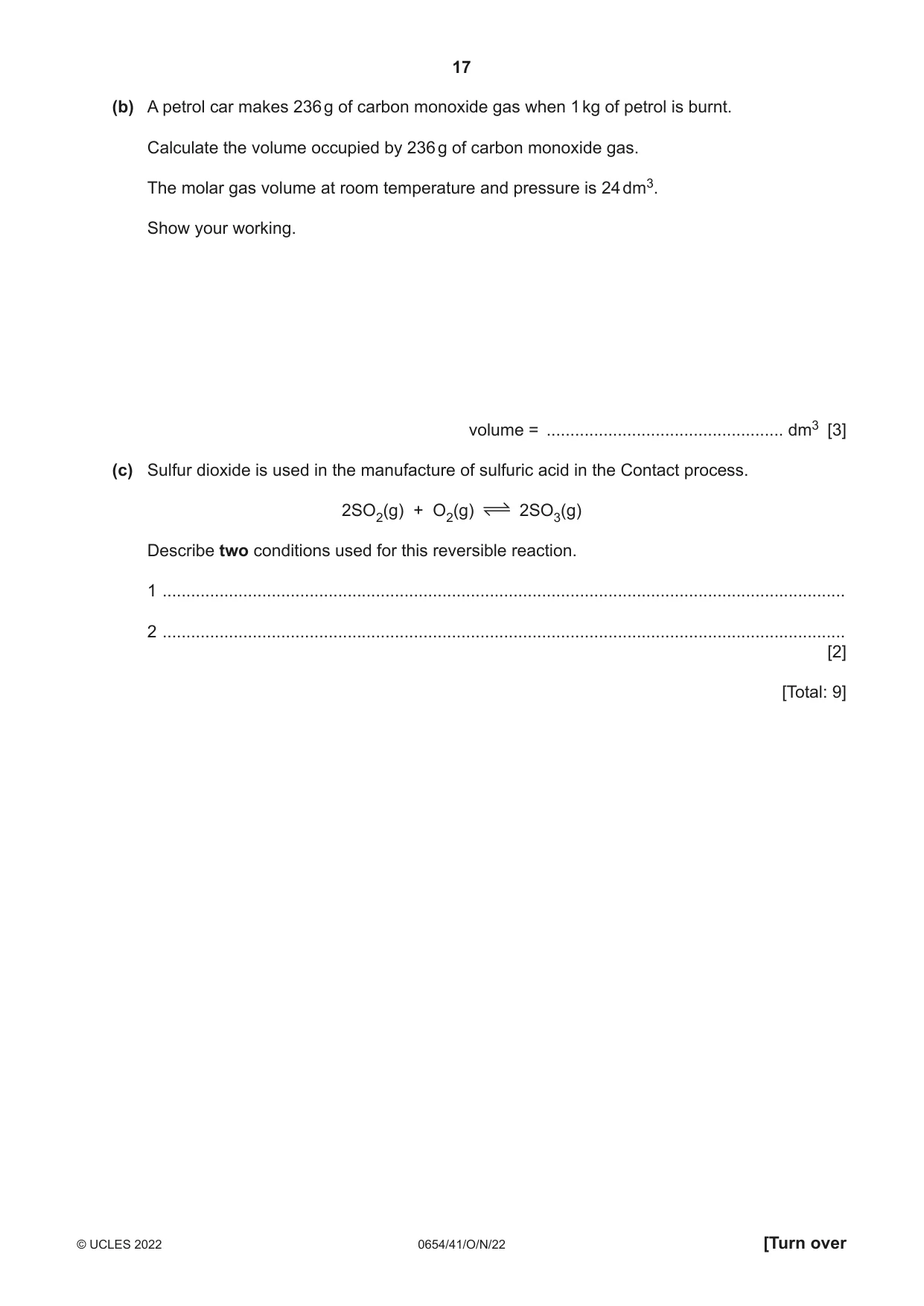 Cambridge IGCSE Sciences - Co-ordinated (Double) 0654 2022 Oct/Nov Paper 4 · Variant 1 question paper, page 17 of 28