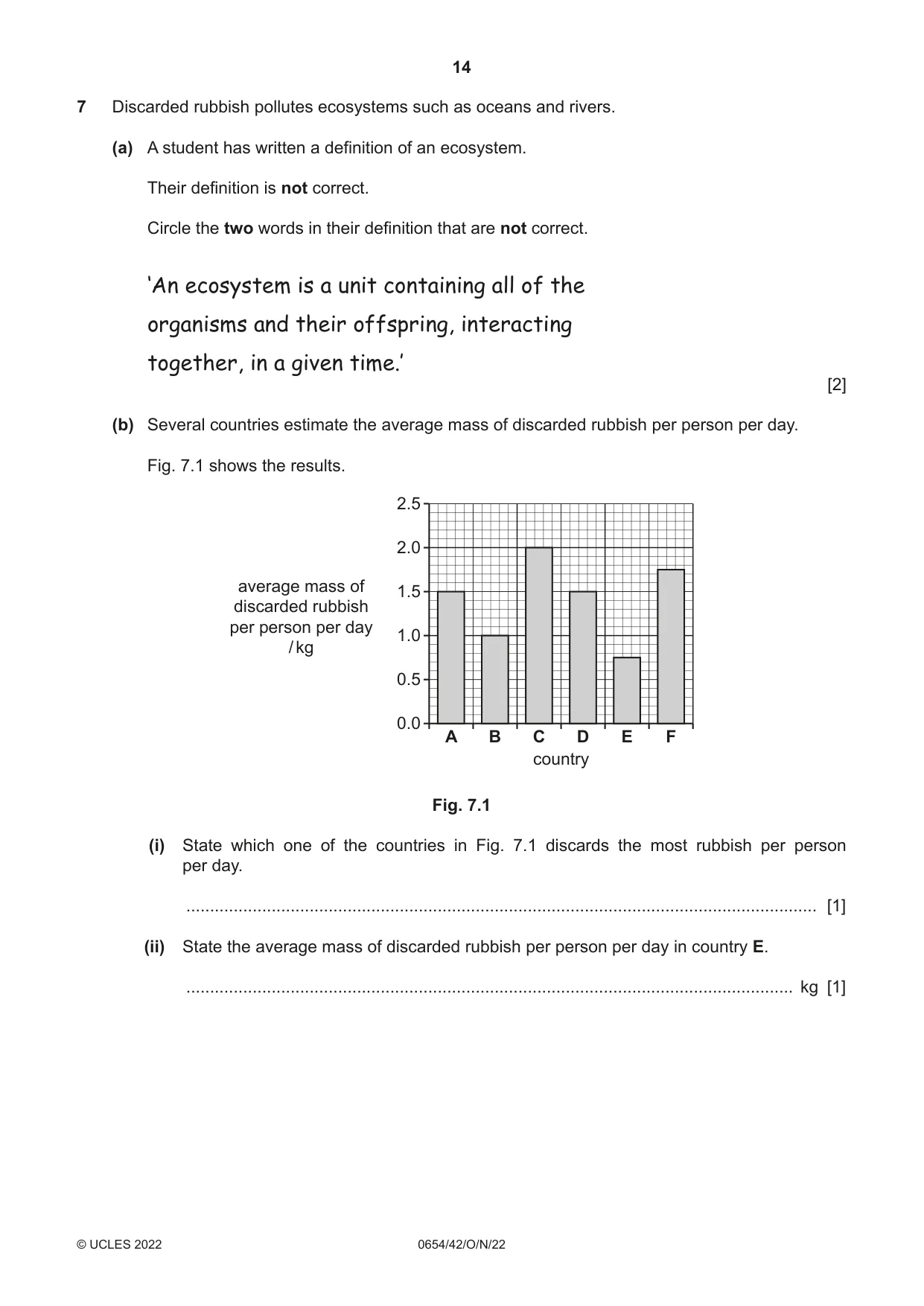 Cambridge IGCSE Sciences - Co-ordinated (Double) 0654 2022 Oct/Nov Paper 4 · Variant 2 question paper, page 14 of 28
