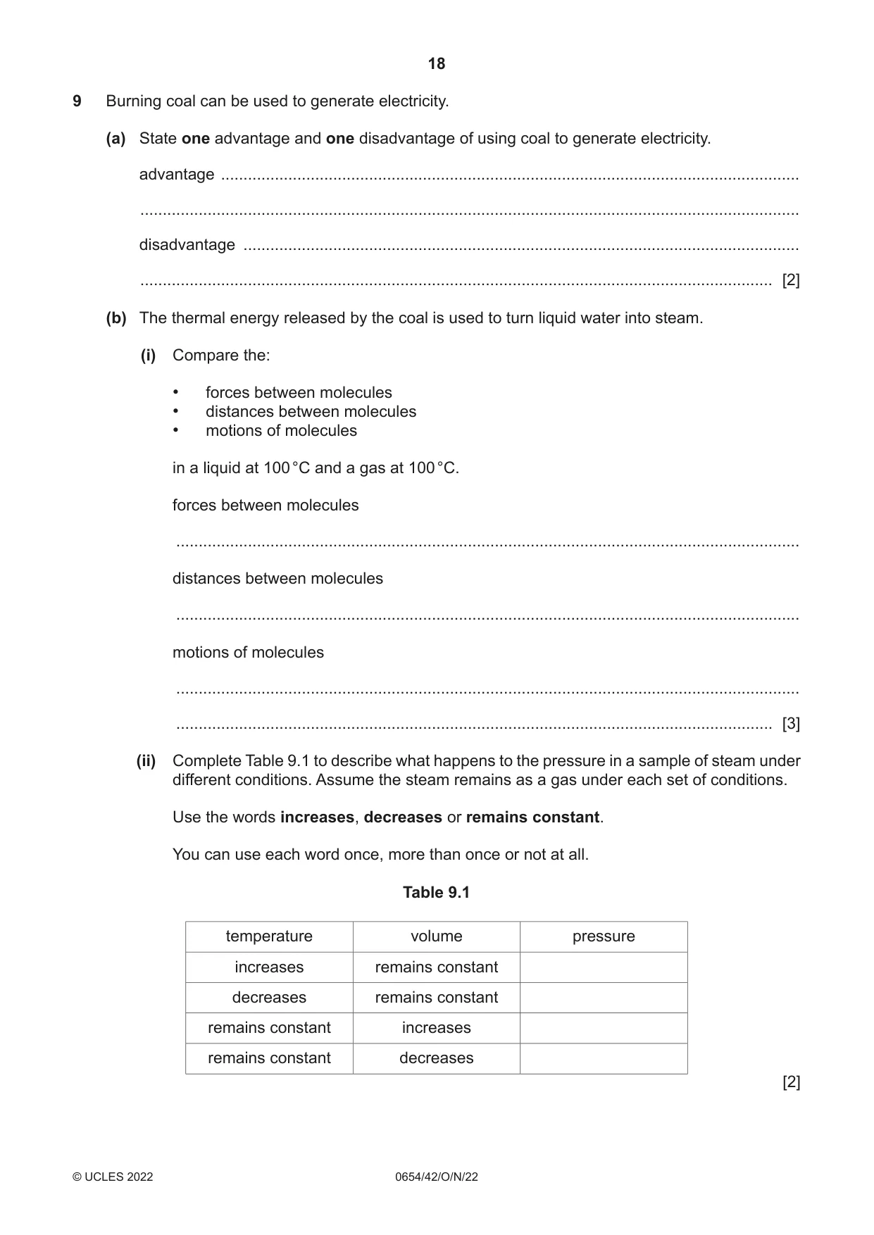 Cambridge IGCSE Sciences - Co-ordinated (Double) 0654 2022 Oct/Nov Paper 4 · Variant 2 question paper, page 18 of 28
