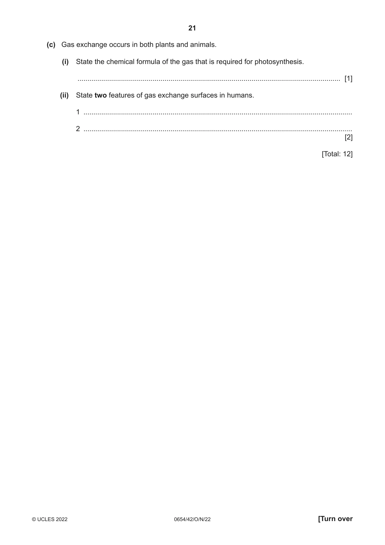 Cambridge IGCSE Sciences - Co-ordinated (Double) 0654 2022 Oct/Nov Paper 4 · Variant 2 question paper, page 21 of 28
