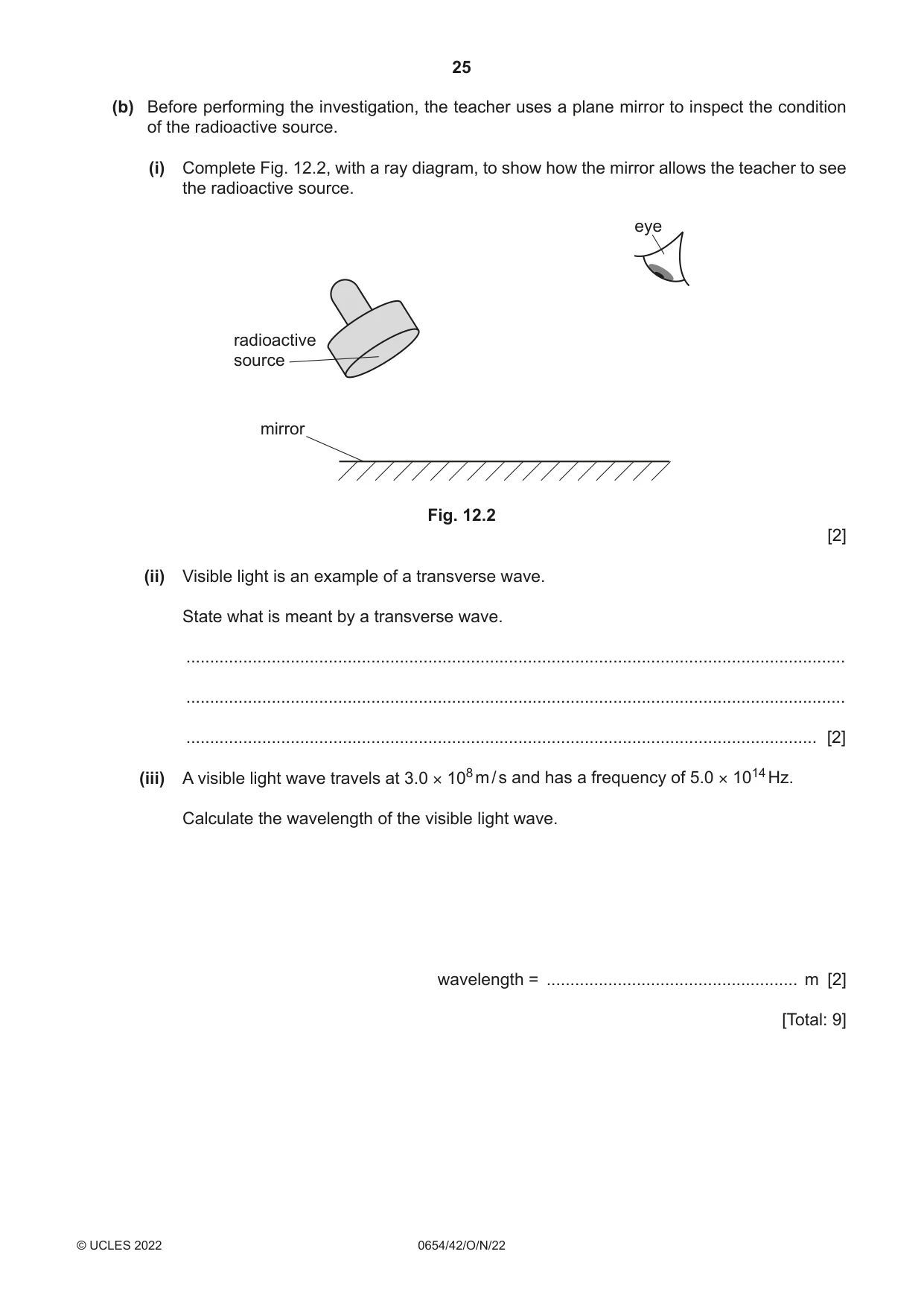 Cambridge IGCSE Sciences - Co-ordinated (Double) 0654 2022 Oct/Nov Paper 4 · Variant 2 question paper, page 25 of 28