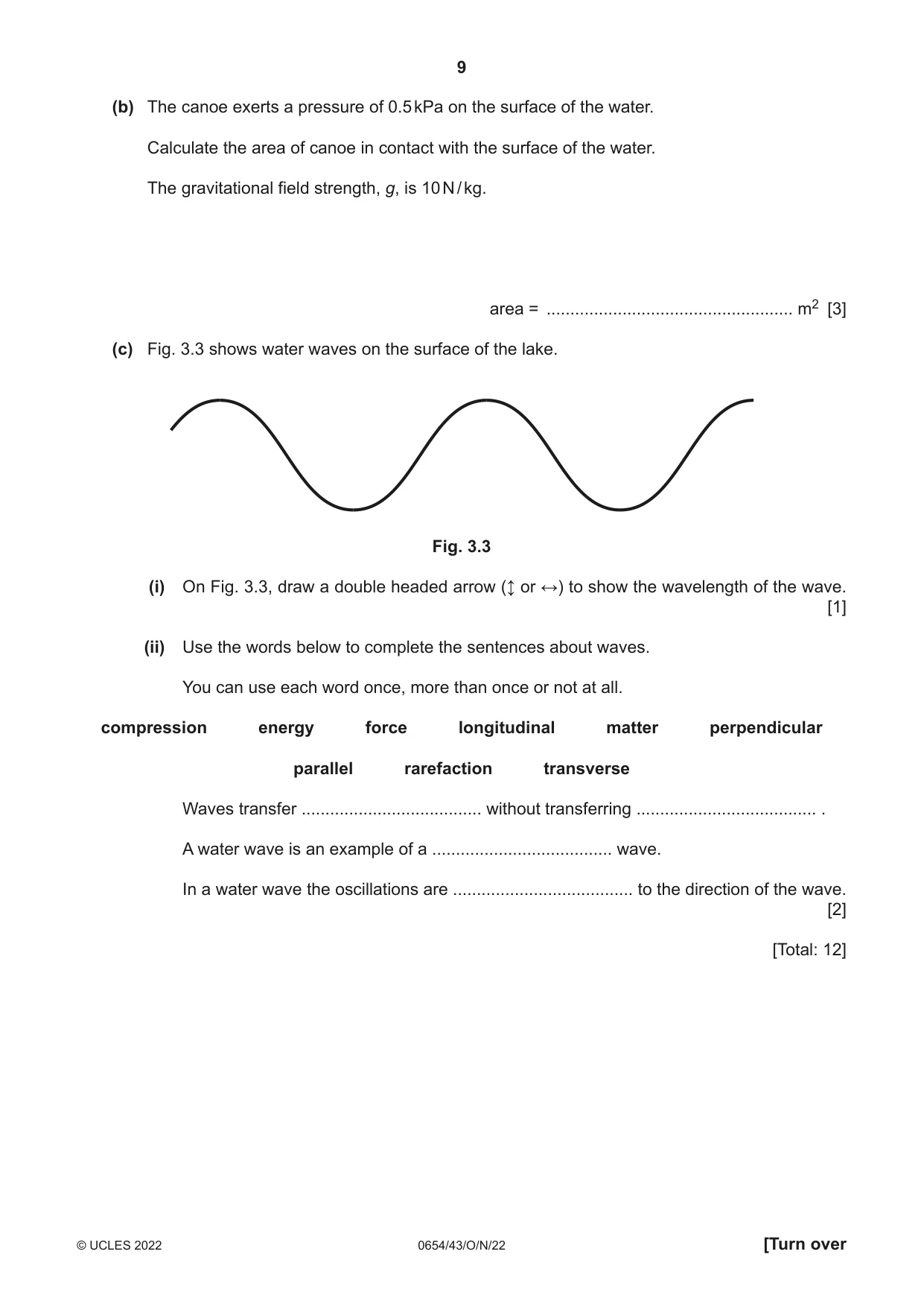 Cambridge IGCSE Sciences - Co-ordinated (Double) 0654 2022 Oct/Nov Paper 4 · Variant 3 question paper, page 9 of 32