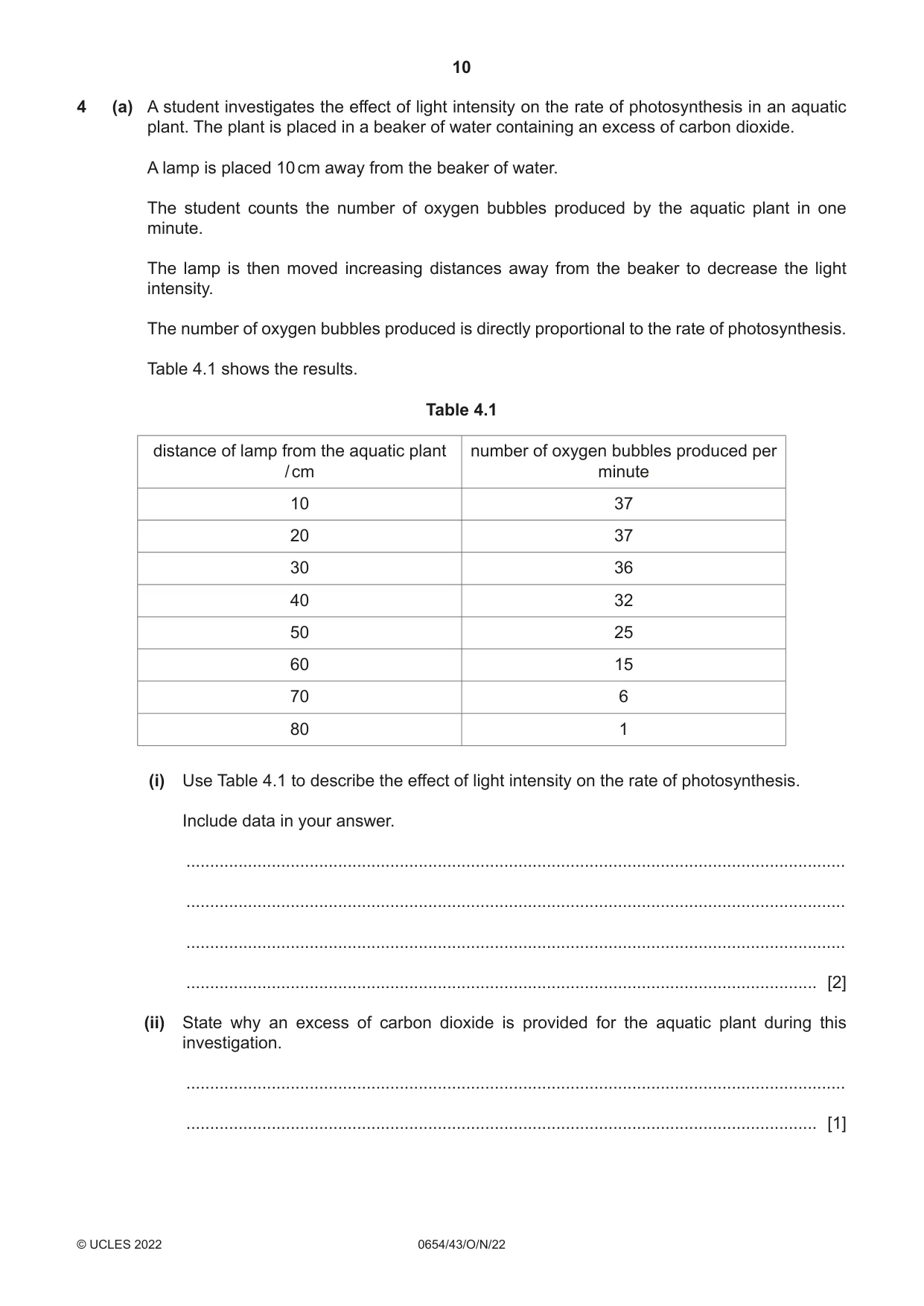 Cambridge IGCSE Sciences - Co-ordinated (Double) 0654 2022 Oct/Nov Paper 4 · Variant 3 question paper, page 10 of 32