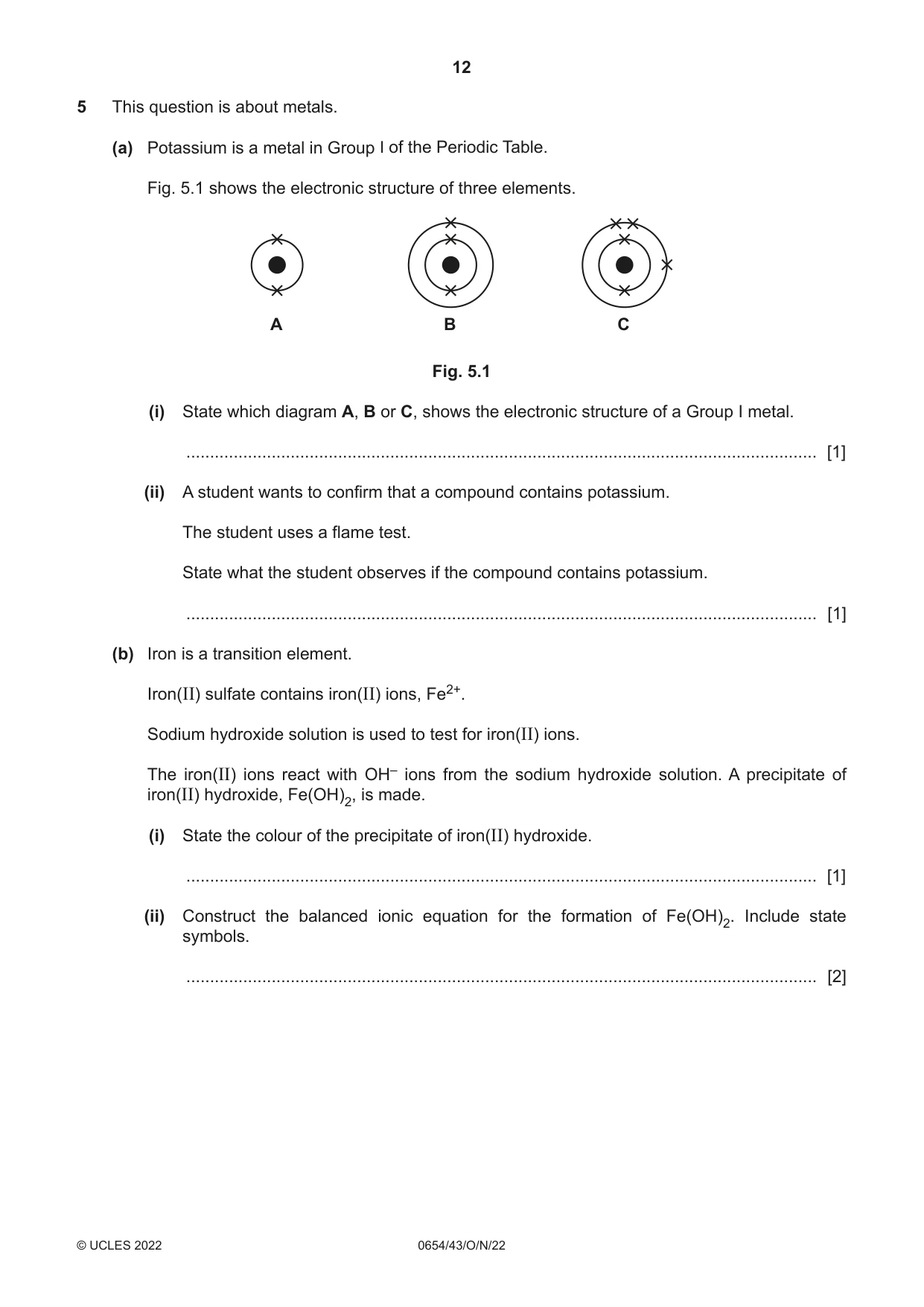 Cambridge IGCSE Sciences - Co-ordinated (Double) 0654 2022 Oct/Nov Paper 4 · Variant 3 question paper, page 12 of 32