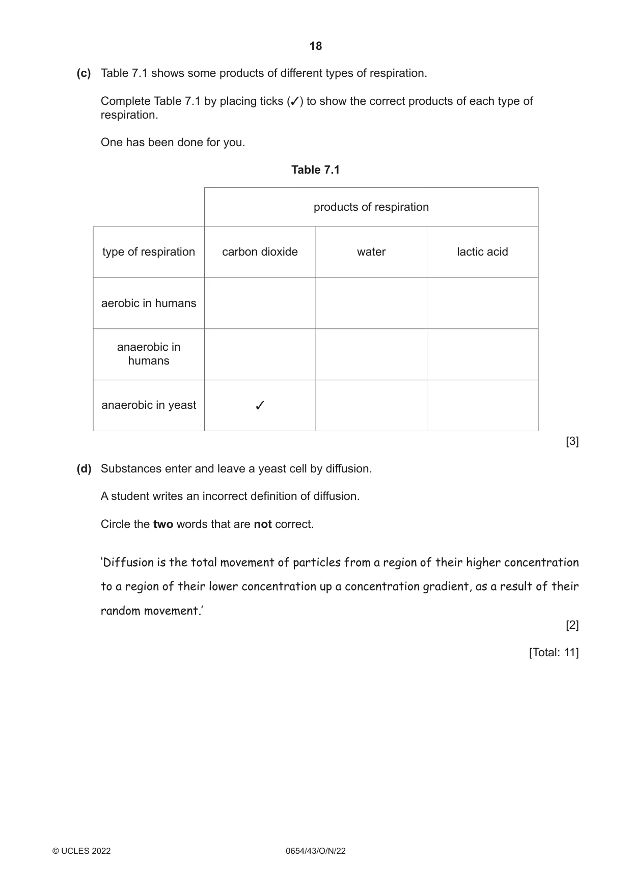 Cambridge IGCSE Sciences - Co-ordinated (Double) 0654 2022 Oct/Nov Paper 4 · Variant 3 question paper, page 18 of 32