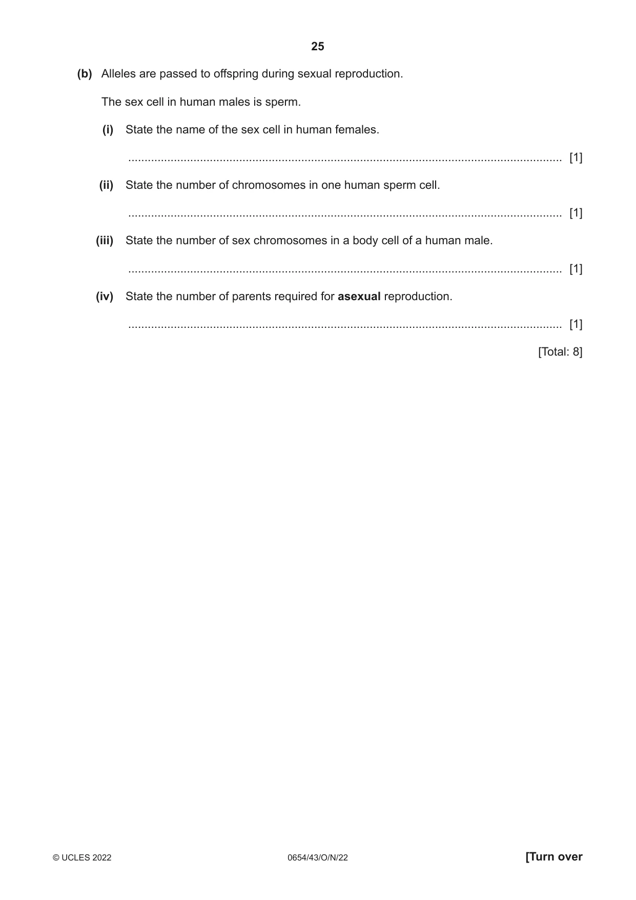 Cambridge IGCSE Sciences - Co-ordinated (Double) 0654 2022 Oct/Nov Paper 4 · Variant 3 question paper, page 25 of 32