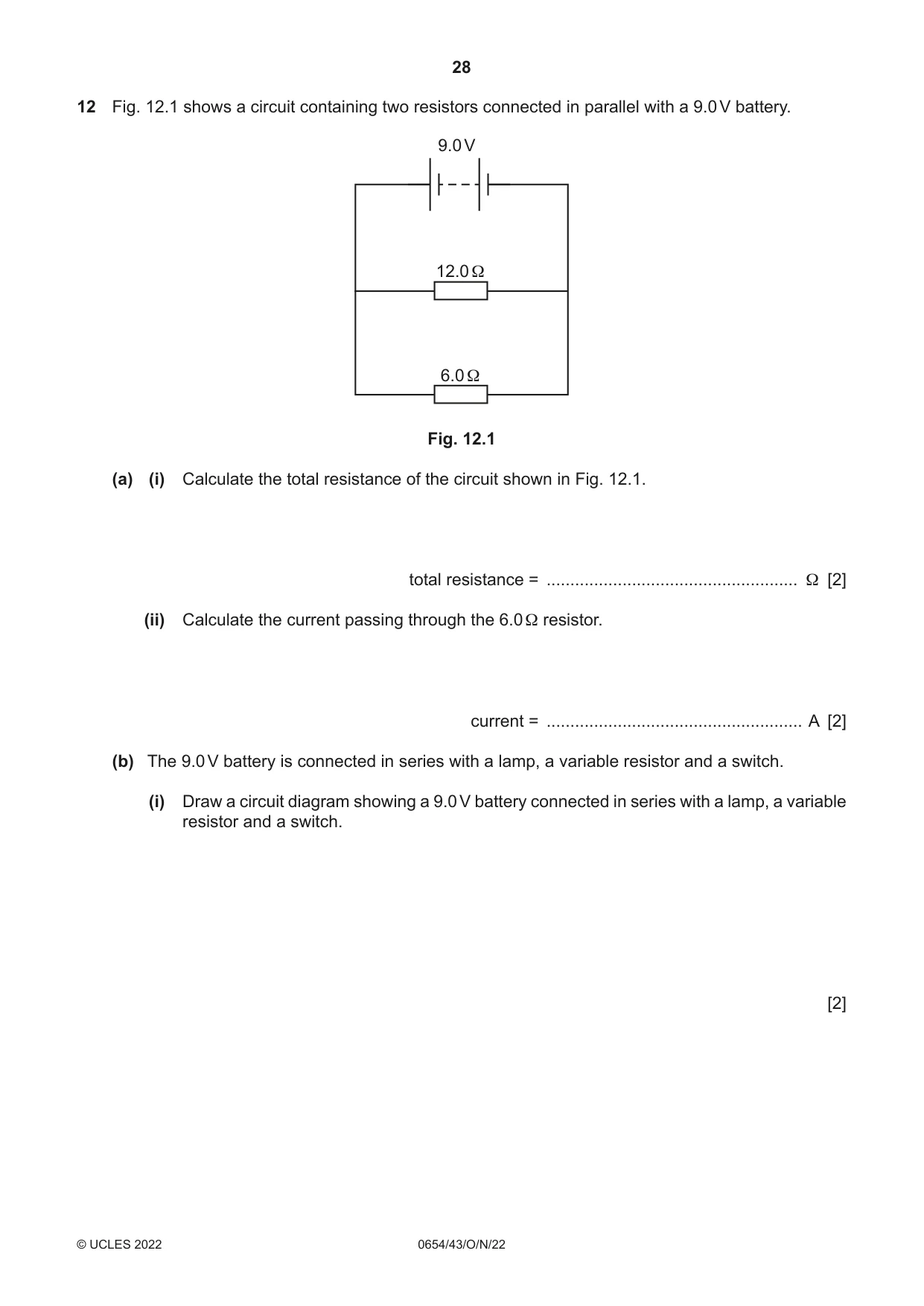 Cambridge IGCSE Sciences - Co-ordinated (Double) 0654 2022 Oct/Nov Paper 4 · Variant 3 question paper, page 28 of 32